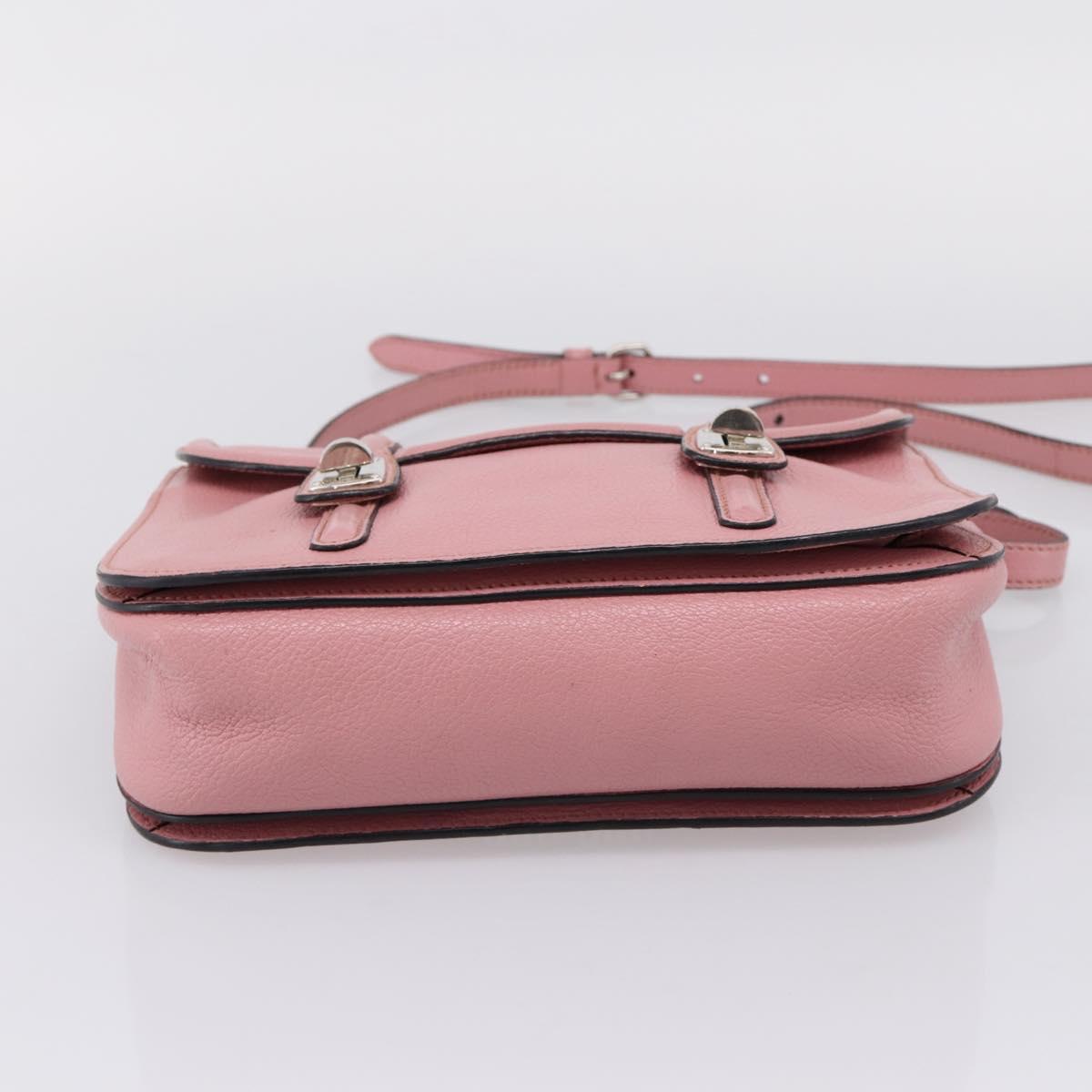 Miu Miu Hand Bag Leather 2way Pink Silver Auth mr2964A