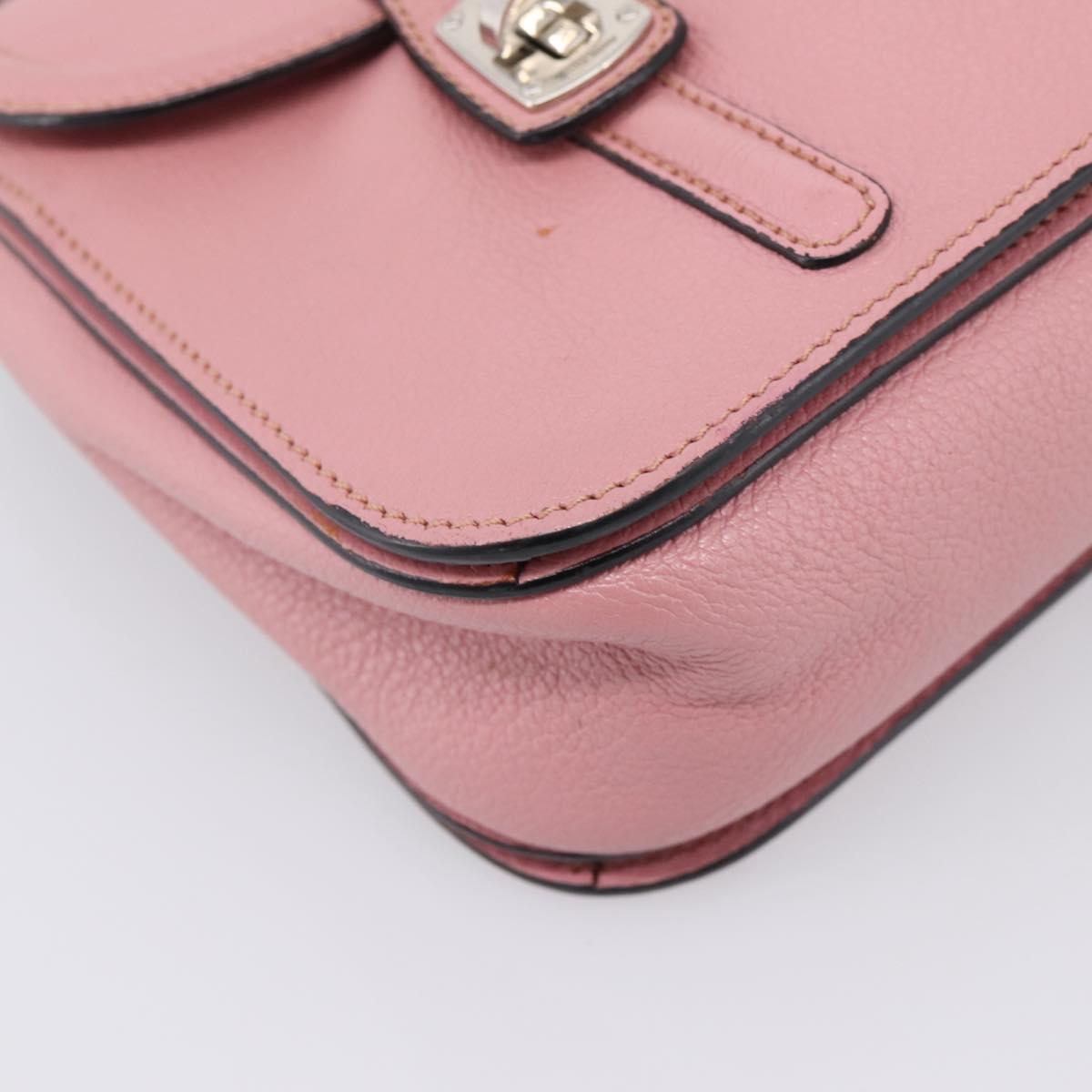 Miu Miu Hand Bag Leather 2way Pink Silver Auth mr2964A