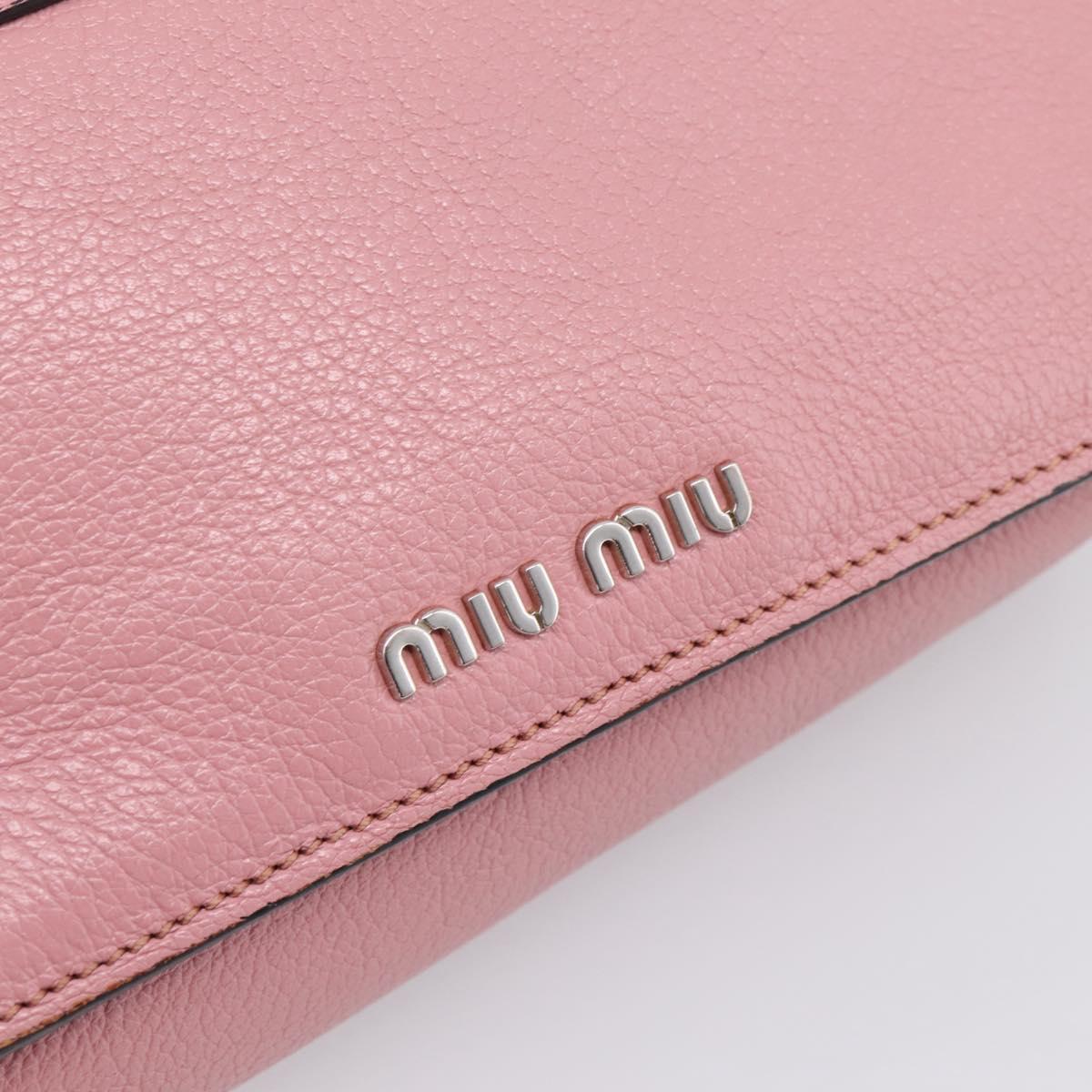 Miu Miu Hand Bag Leather 2way Pink Silver Auth mr2964A