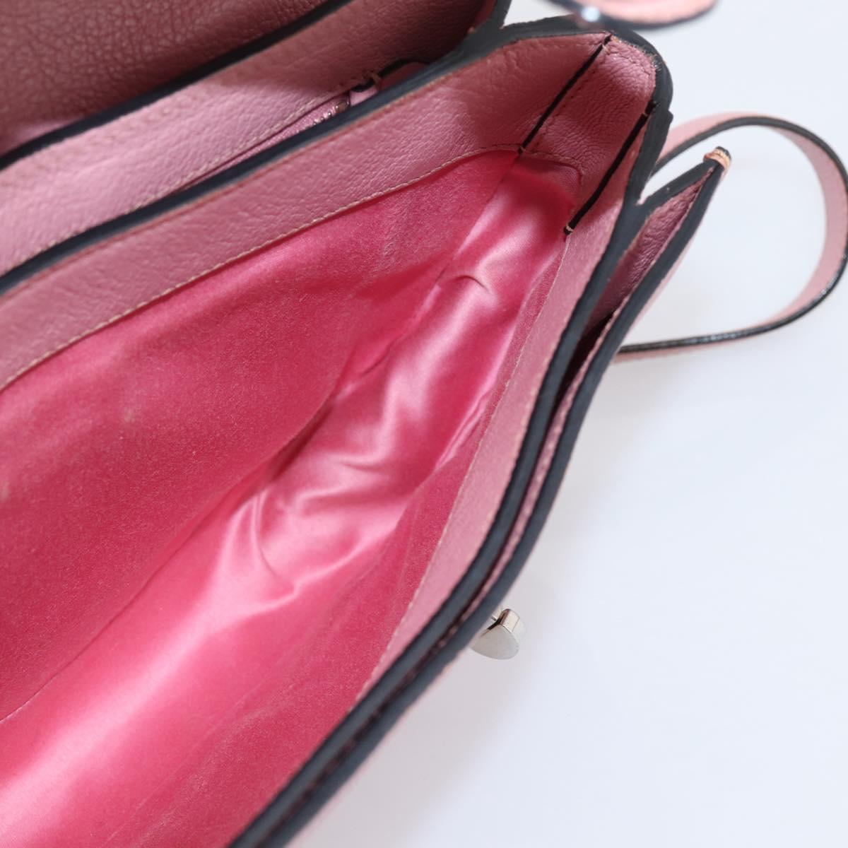 Miu Miu Hand Bag Leather 2way Pink Silver Auth mr2964A