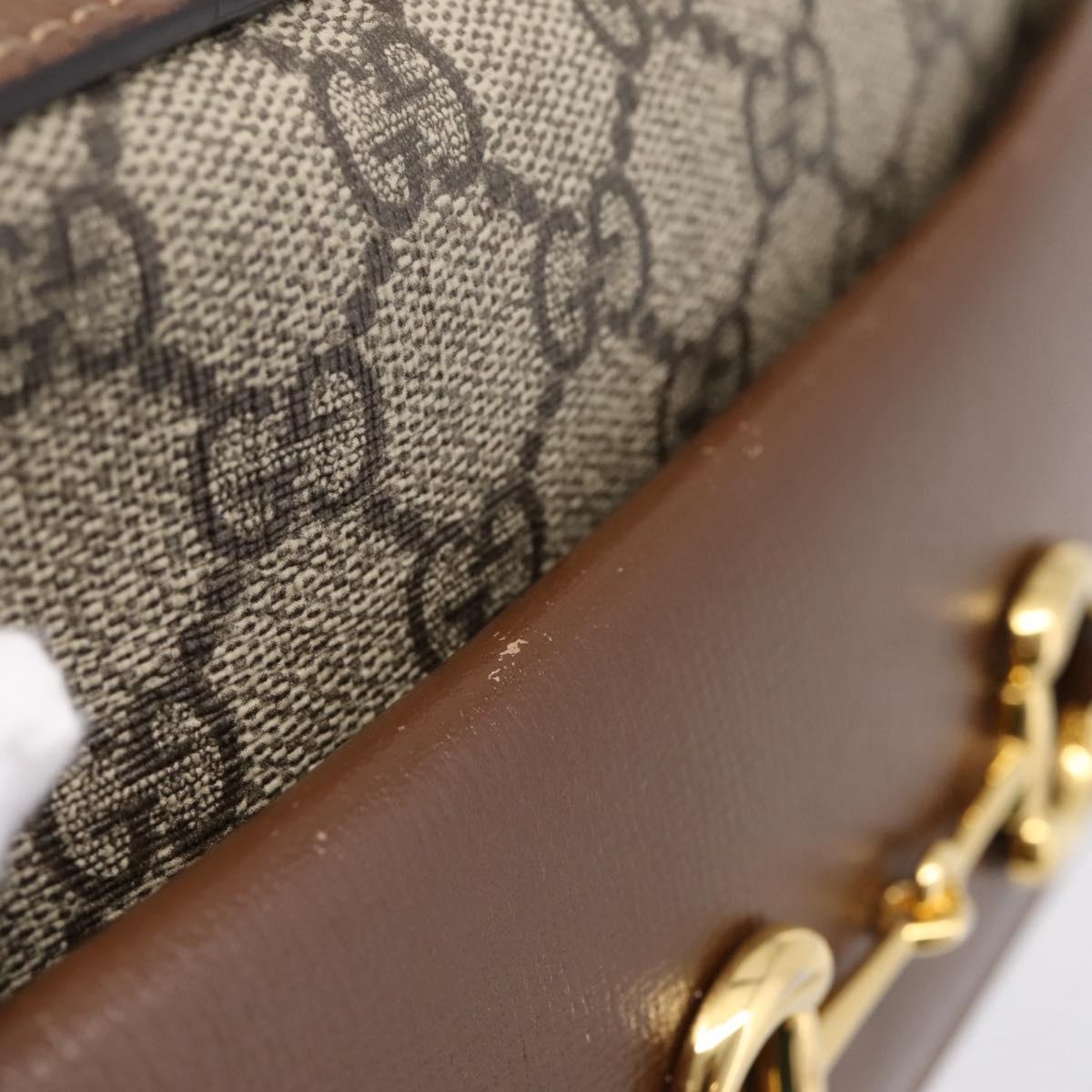 GUCCI GG Supreme Shoulder Bag PVC Beige Gold Tone 645454 Auth mr2966V