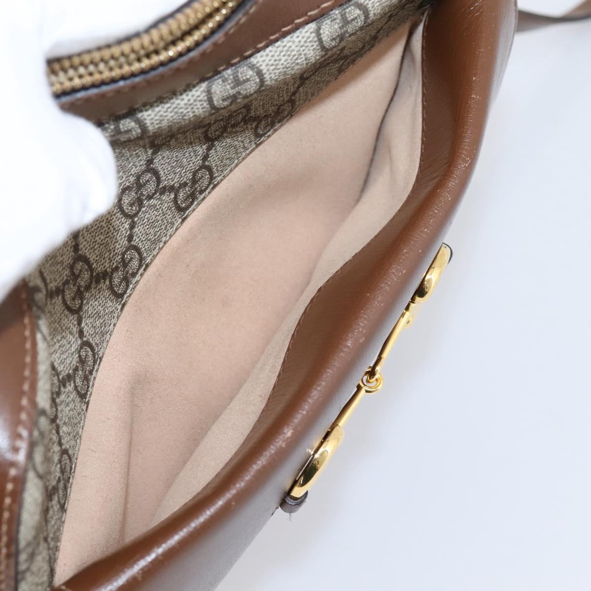 GUCCI GG Supreme Shoulder Bag PVC Beige Gold Tone 645454 Auth mr2966V