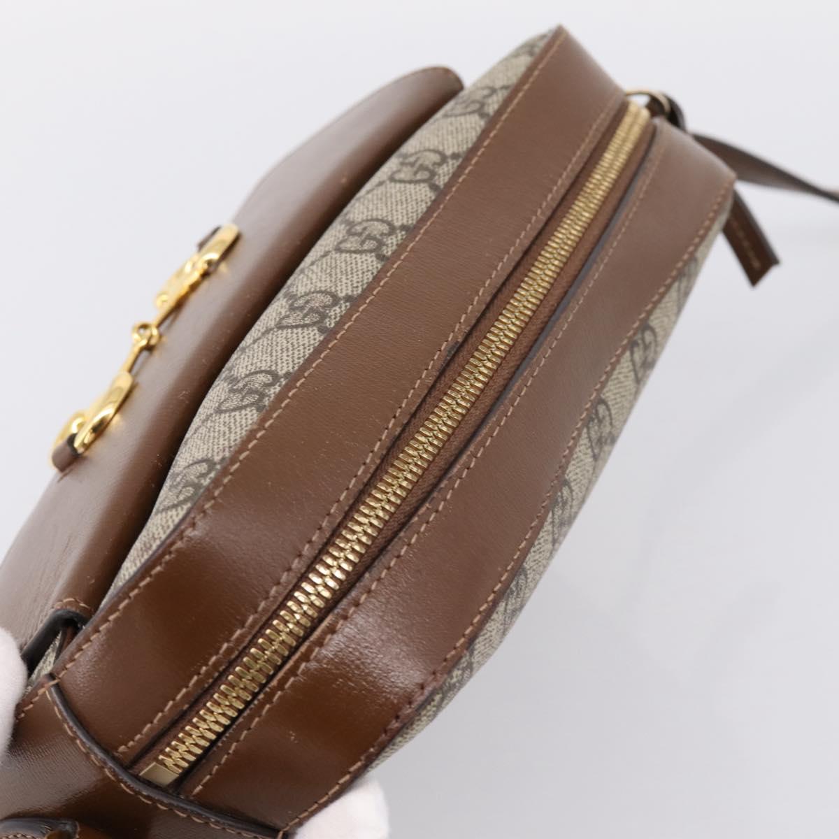 GUCCI GG Supreme Shoulder Bag PVC Beige Gold Tone 645454 Auth mr2966V