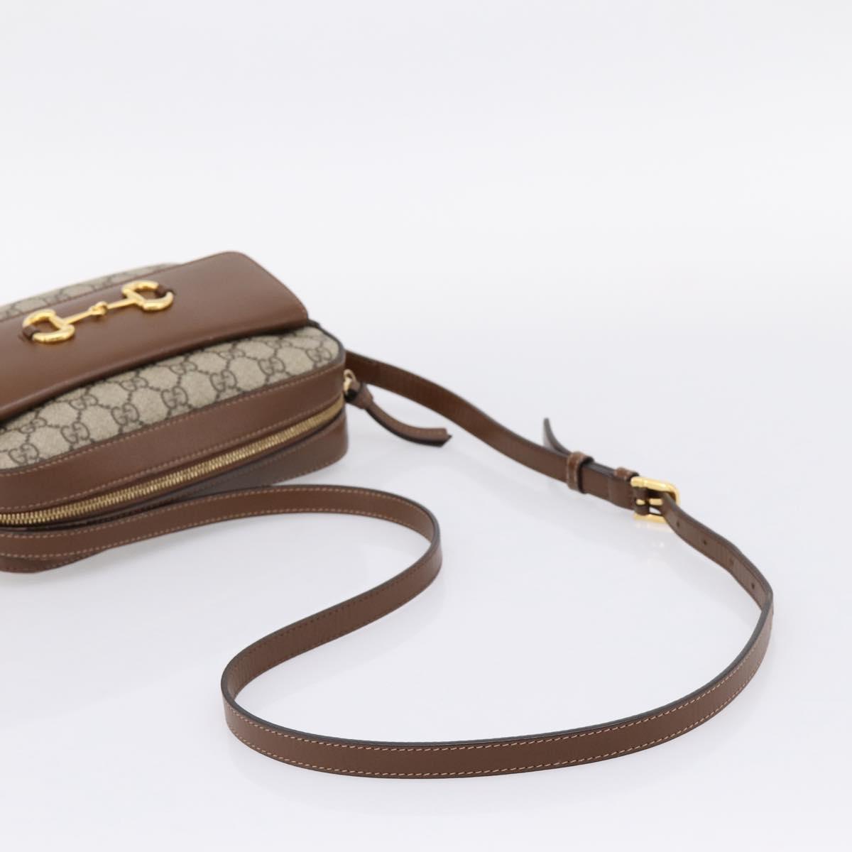 GUCCI GG Supreme Shoulder Bag PVC Beige Gold Tone 645454 Auth mr2966V