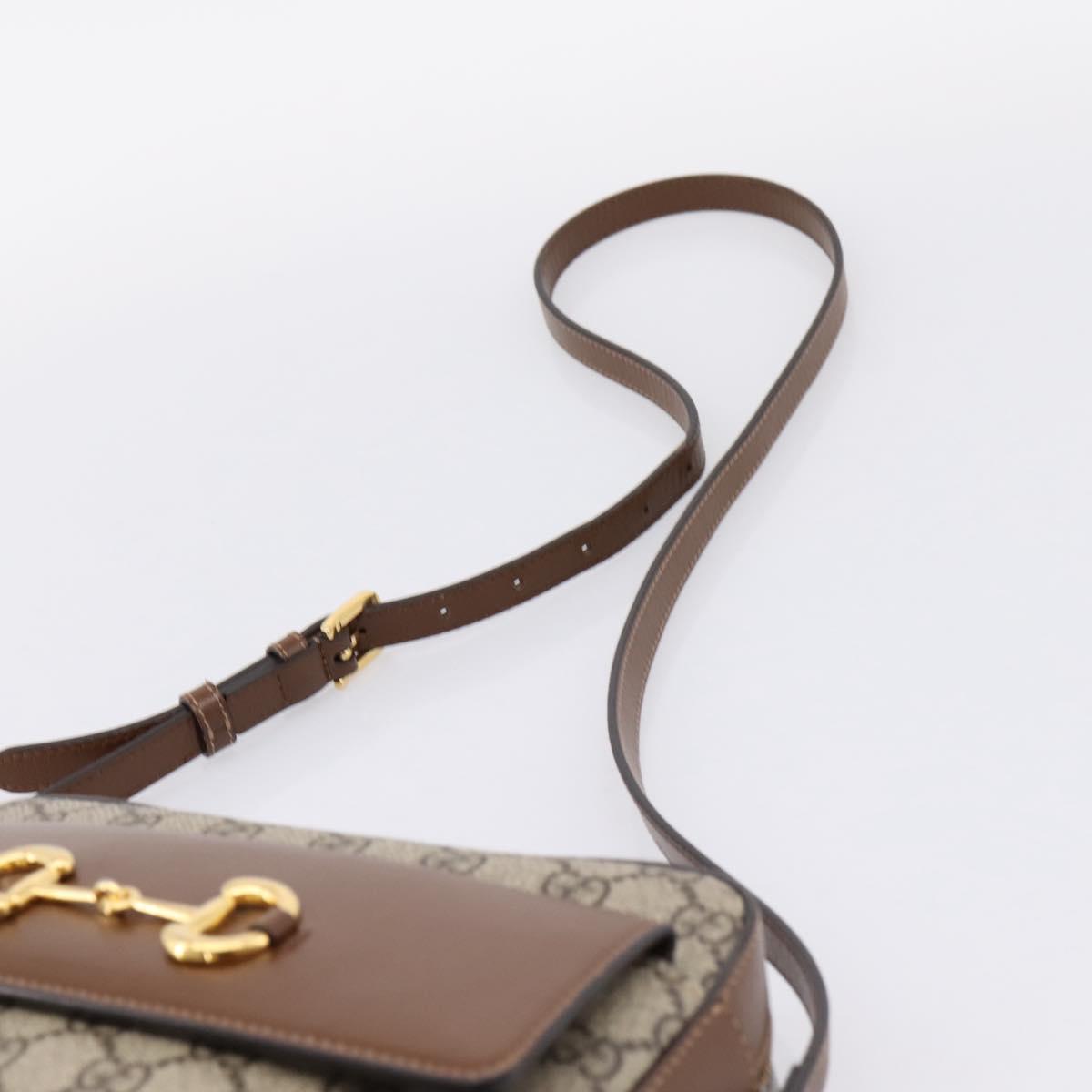 GUCCI GG Supreme Shoulder Bag PVC Beige Gold Tone 645454 Auth mr2966V