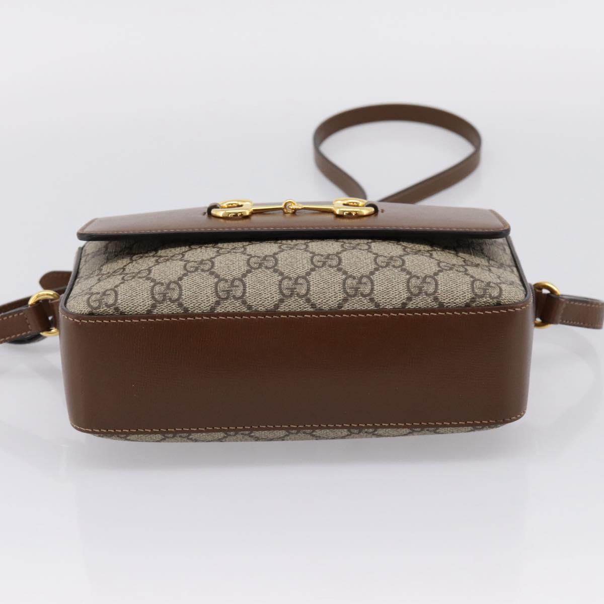 GUCCI GG Supreme Shoulder Bag PVC Beige Gold Tone 645454 Auth mr2966V