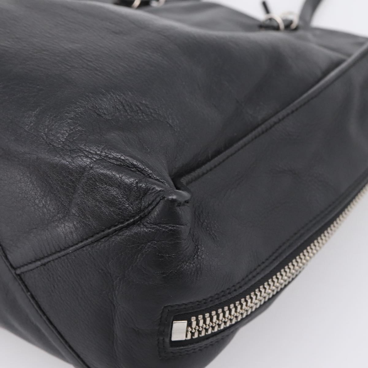 Balenciaga Mini Paper A4 Hand Bag Leather Black Silver 357330 Auth mr2968A