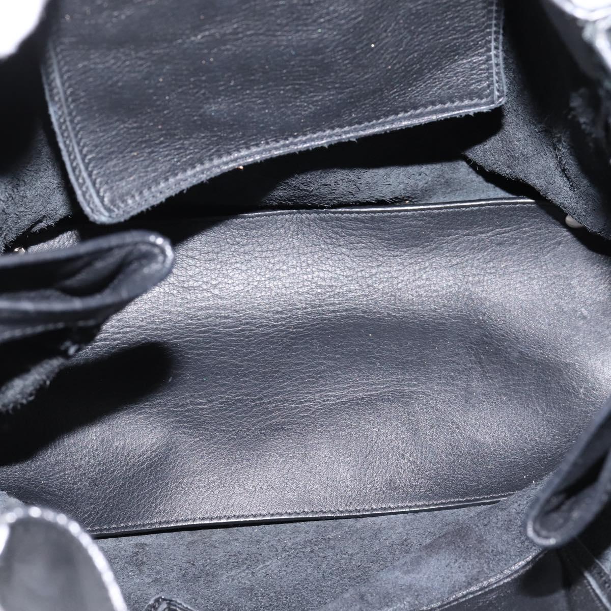 Balenciaga Mini Paper A4 Hand Bag Leather Black Silver 357330 Auth mr2968A