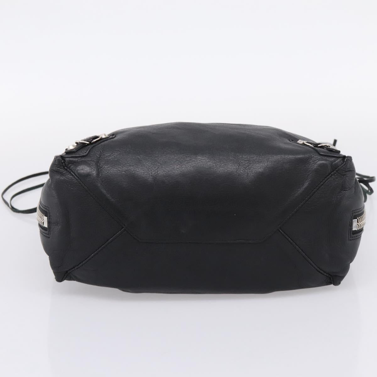 Balenciaga Mini Paper A4 Hand Bag Leather Black Silver 357330 Auth mr2968A