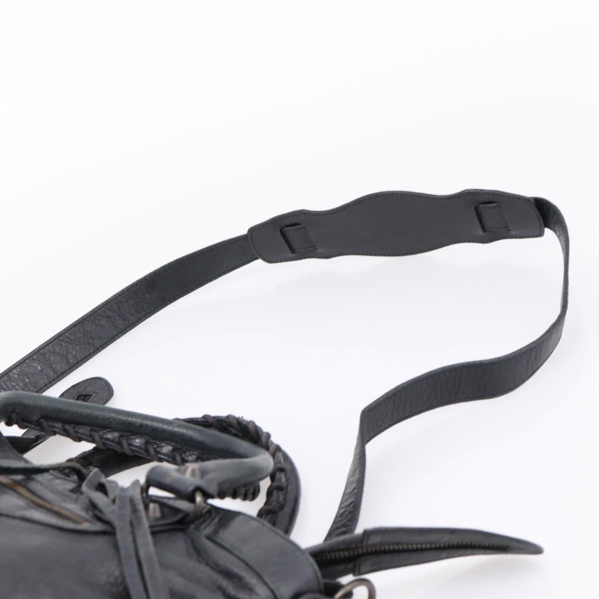 Balenciaga The Town Hand Bag Leather 2way Black 240579 Auth mr2969SAM