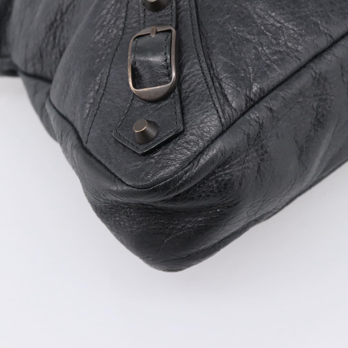 Balenciaga The Town Hand Bag Leather 2way Black 240579 Auth mr2969SAM