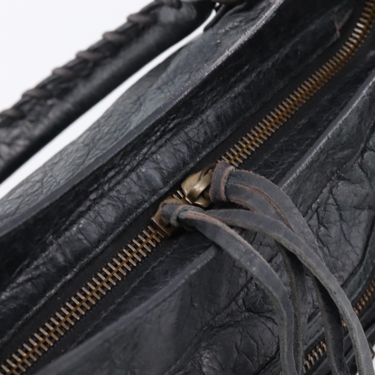 Balenciaga The Town Hand Bag Leather 2way Black 240579 Auth mr2969SAM