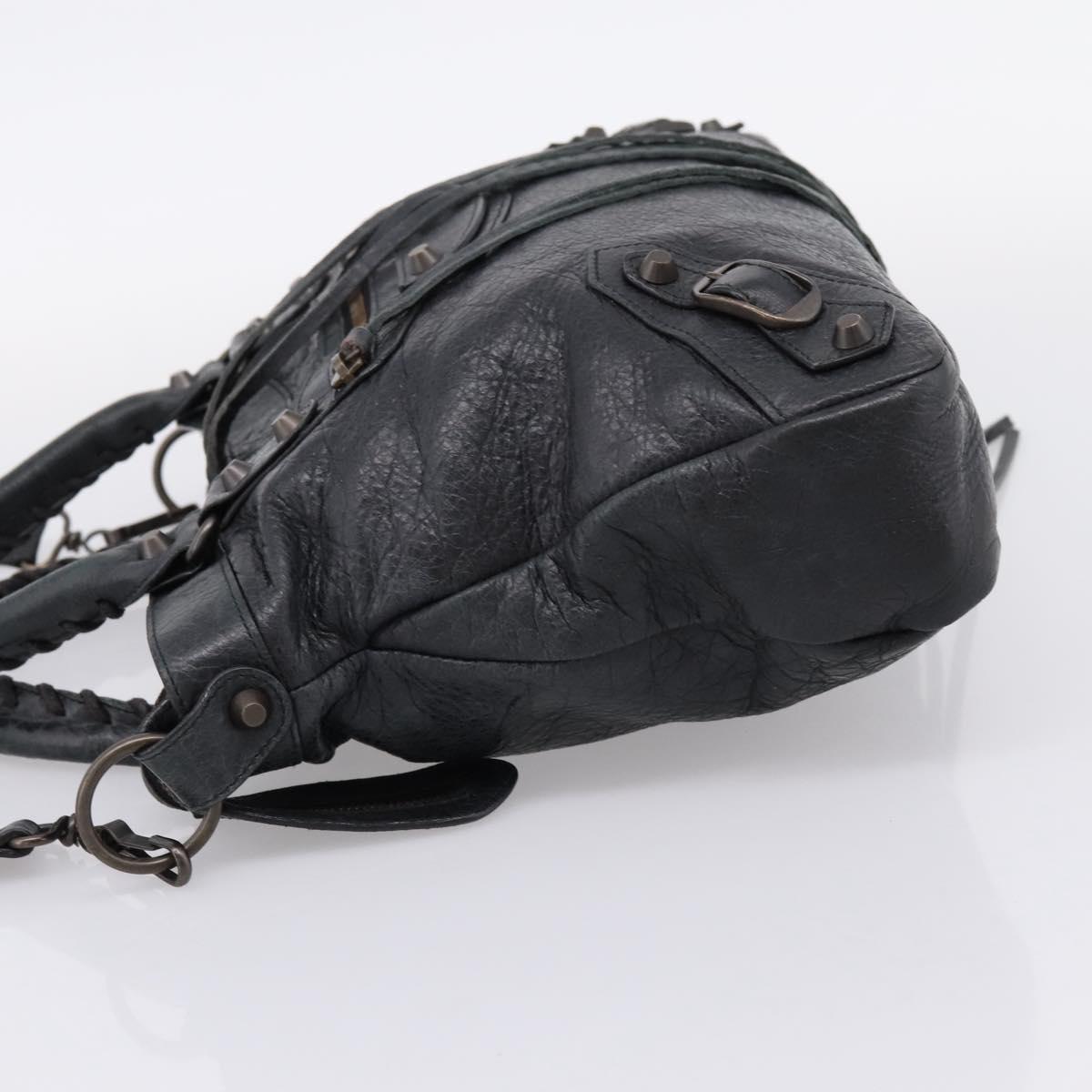 Balenciaga The Town Hand Bag Leather 2way Black 240579 Auth mr2969SAM