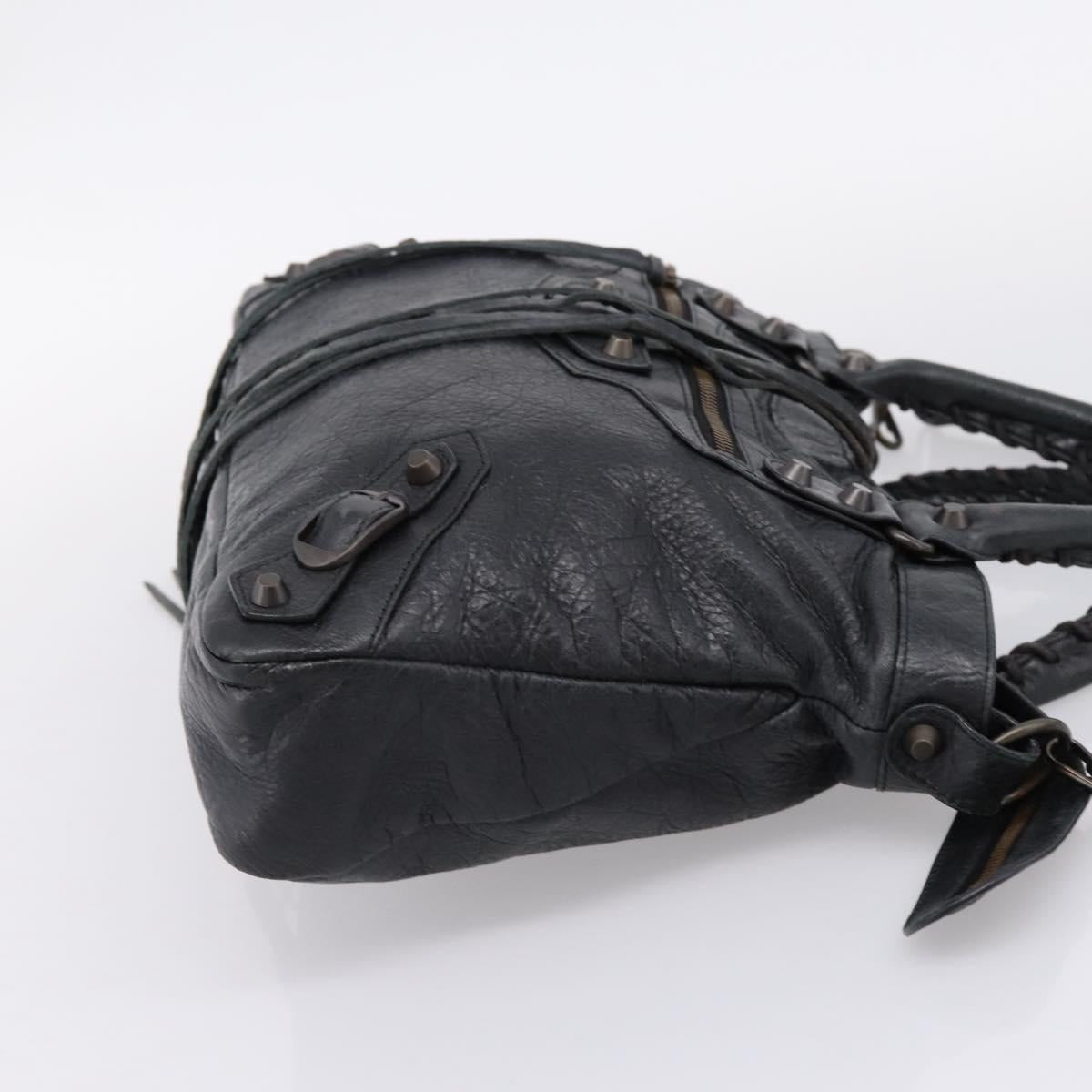 Balenciaga The Town Hand Bag Leather 2way Black 240579 Auth mr2969SAM