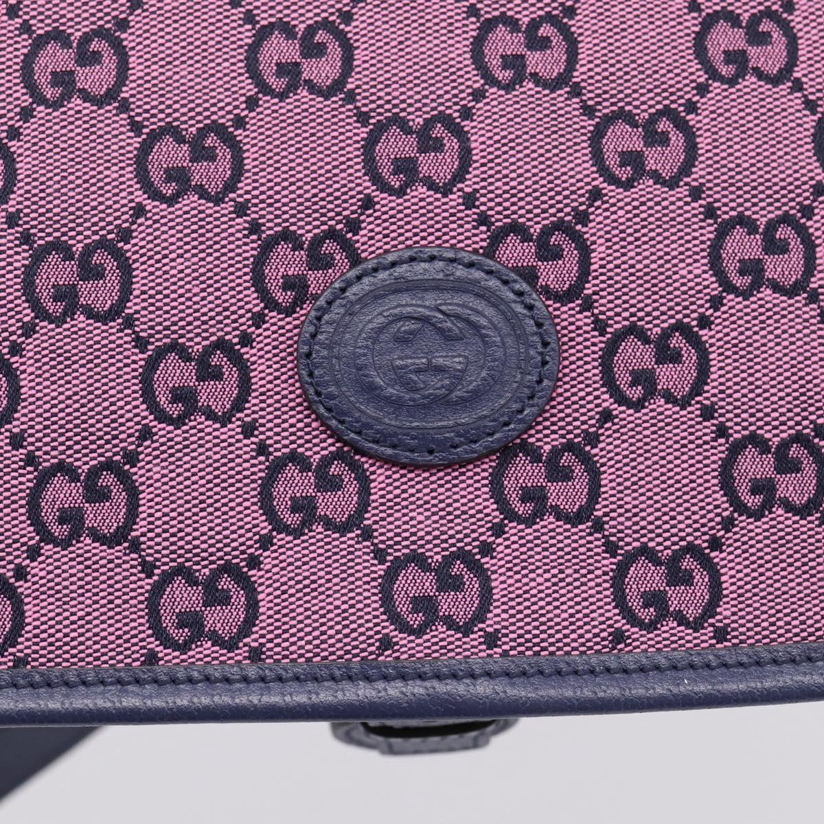 GUCCI GG Canvas Childrens Shoulder Bag Pink Silver Auth mr2971A