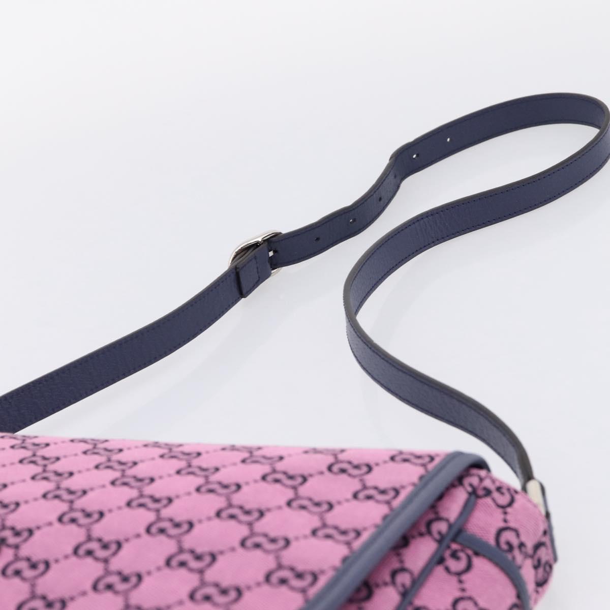 GUCCI GG Canvas Childrens Shoulder Bag Pink Silver Auth mr2971A