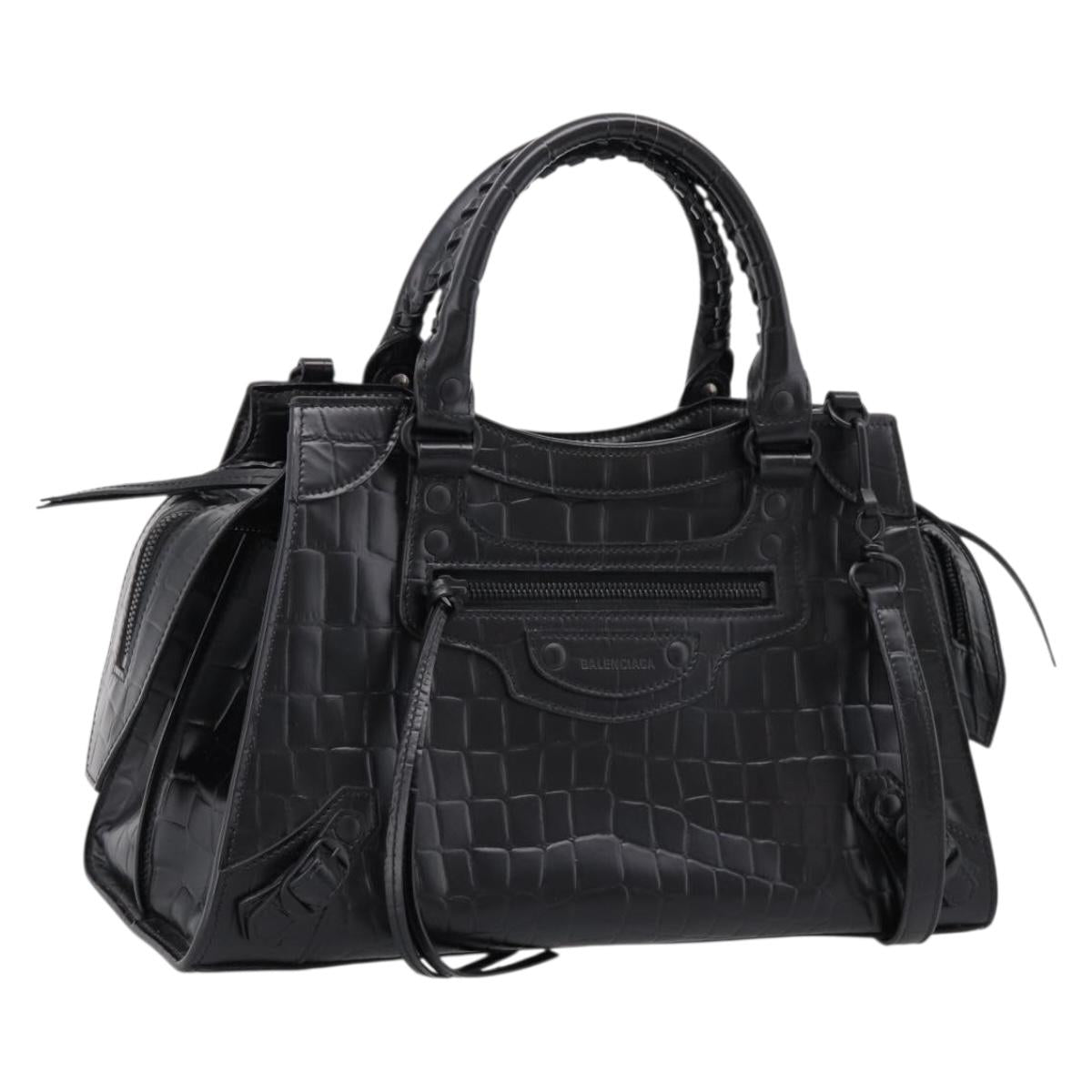 Balenciaga Neo Classic City Small Hand Bag 2way Black 638521 Auth mr2975V