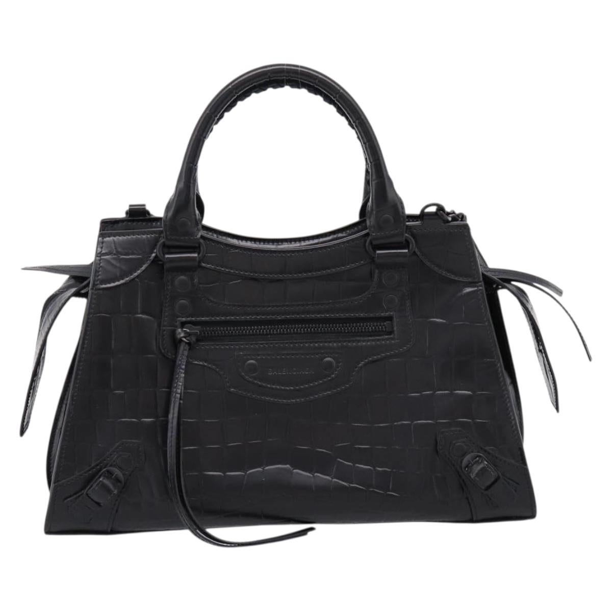 Balenciaga Neo Classic City Small Hand Bag 2way Black 638521 Auth mr2975V