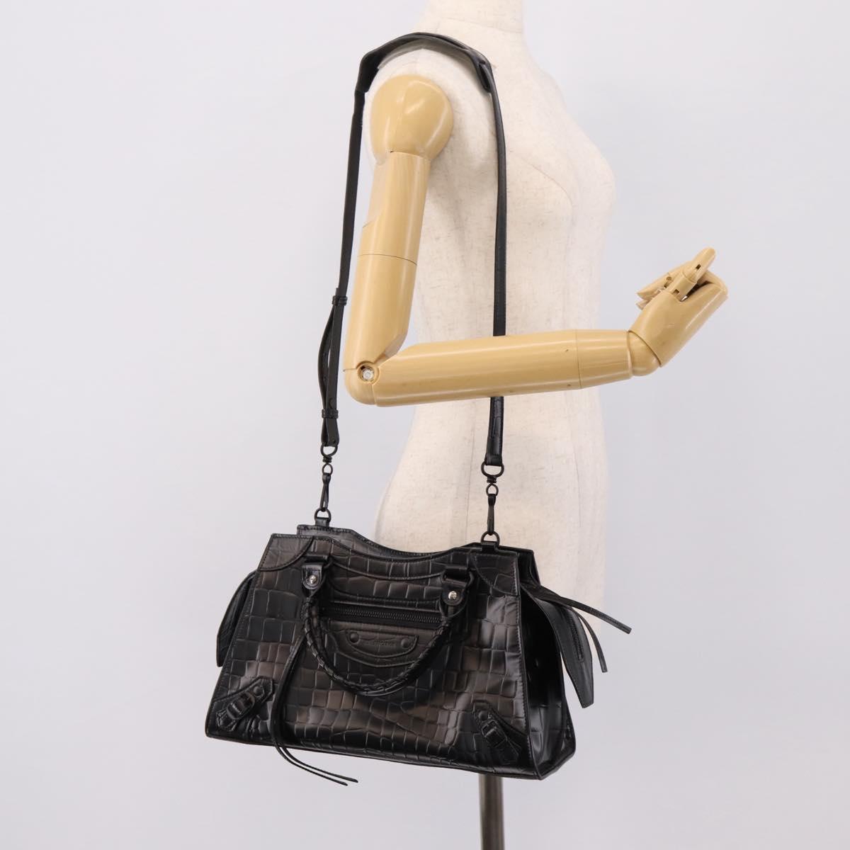 Balenciaga Neo Classic City Small Hand Bag 2way Black 638521 Auth mr2975V