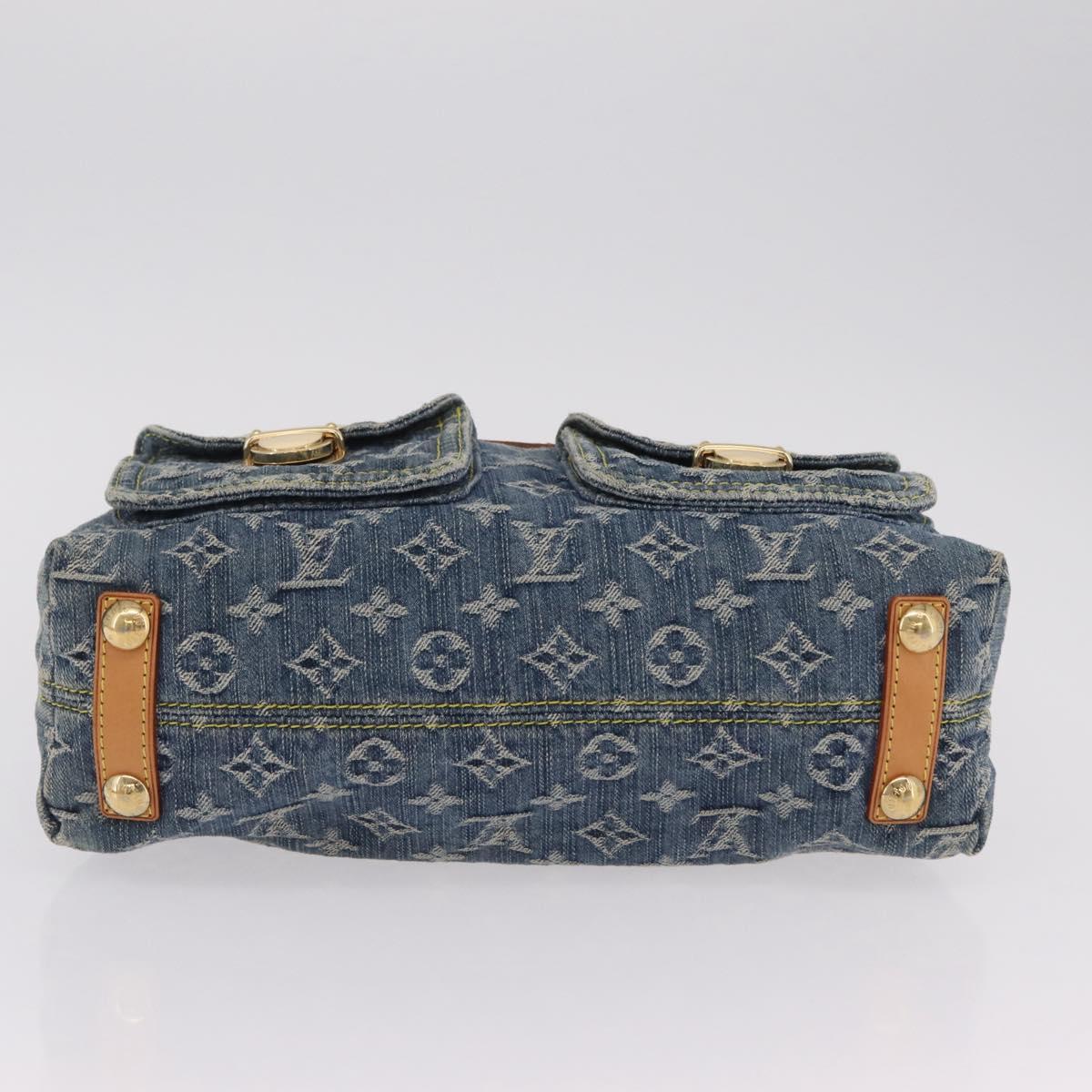 LOUIS VUITTON Monogram Denim Buggy PM Shoulder Bag Blue M95049 LV Auth mr2976V