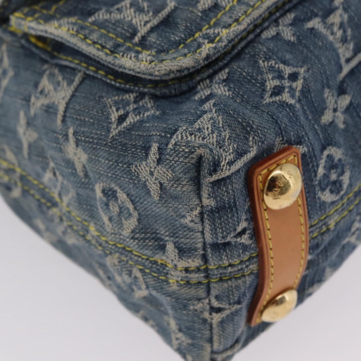 LOUIS VUITTON Monogram Denim Buggy PM Shoulder Bag Blue M95049 LV Auth mr2976V