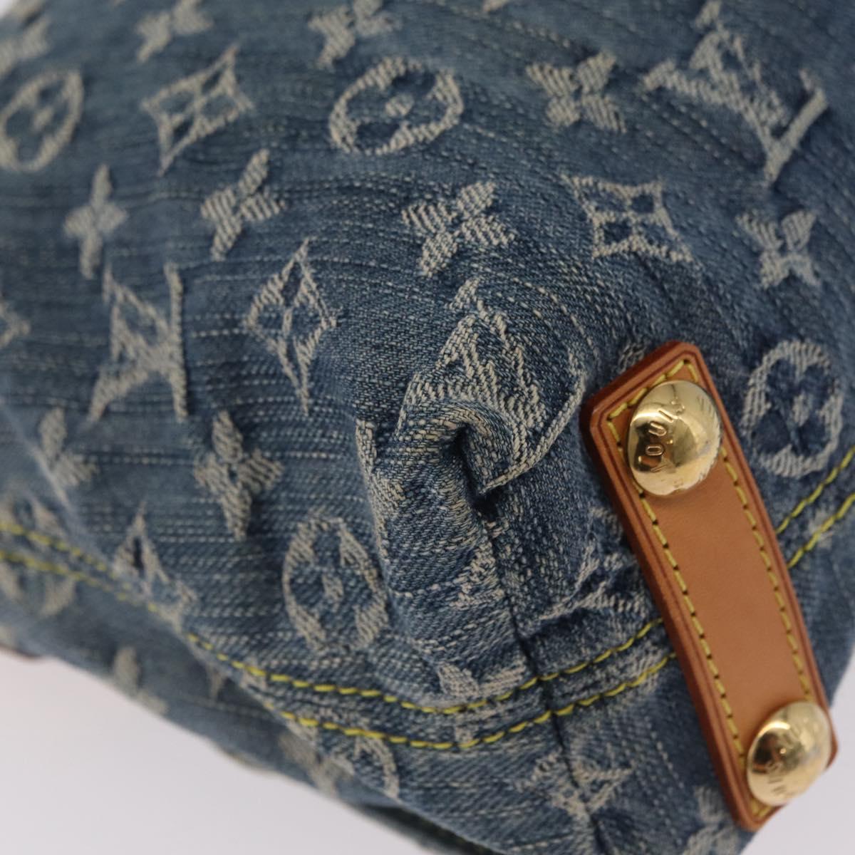 LOUIS VUITTON Monogram Denim Buggy PM Shoulder Bag Blue M95049 LV Auth mr2976V