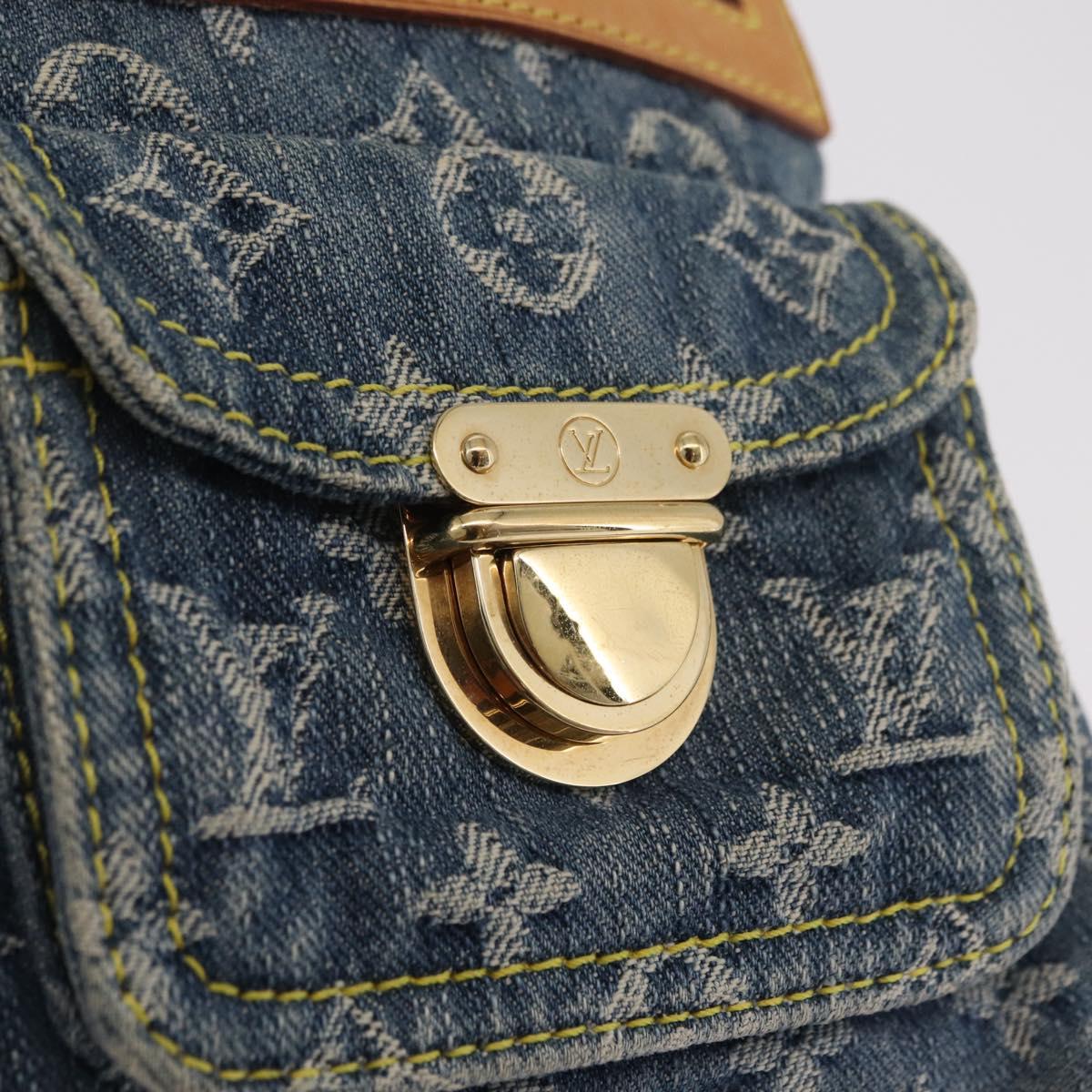 LOUIS VUITTON Monogram Denim Buggy PM Shoulder Bag Blue M95049 LV Auth mr2976V