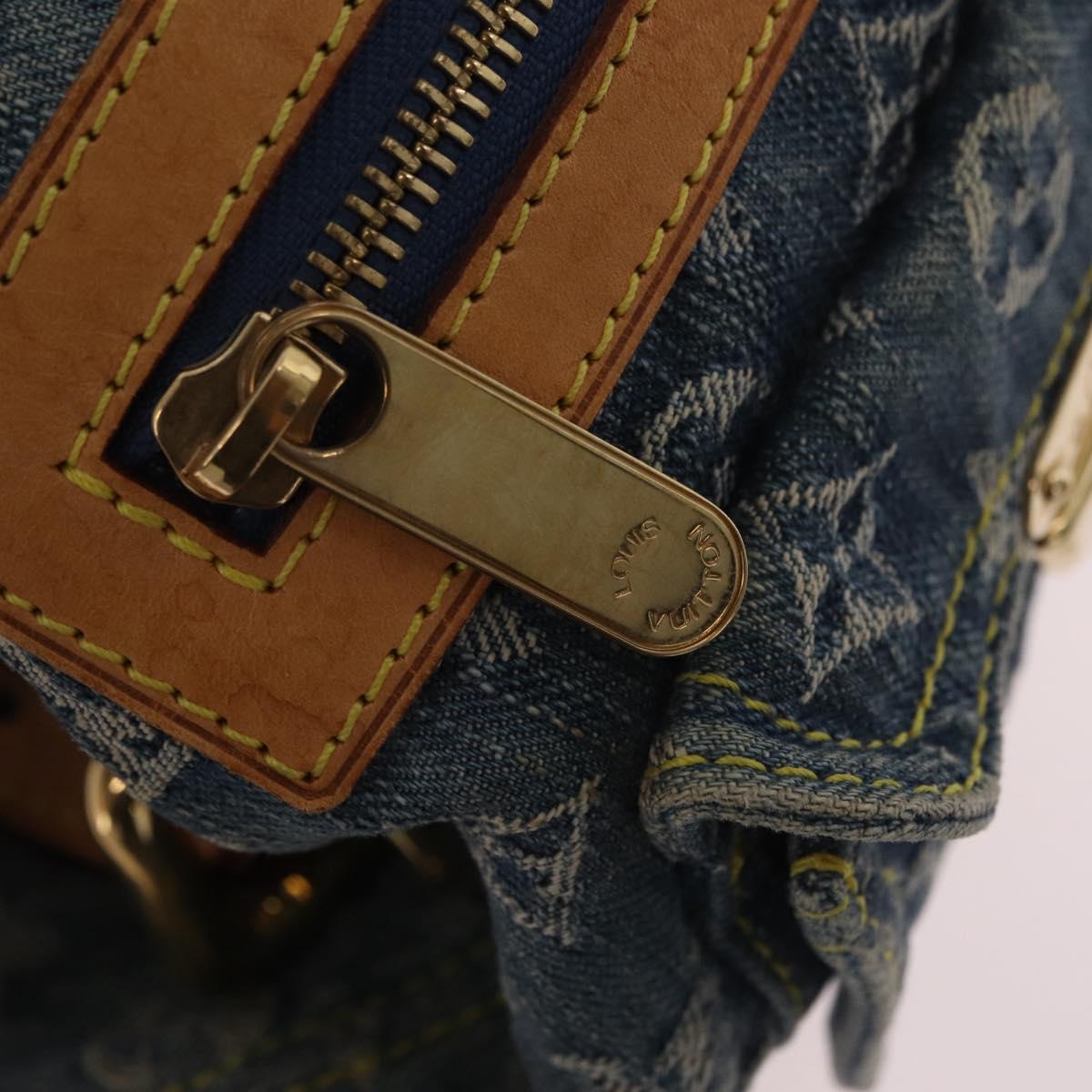 LOUIS VUITTON Monogram Denim Buggy PM Shoulder Bag Blue M95049 LV Auth mr2976V