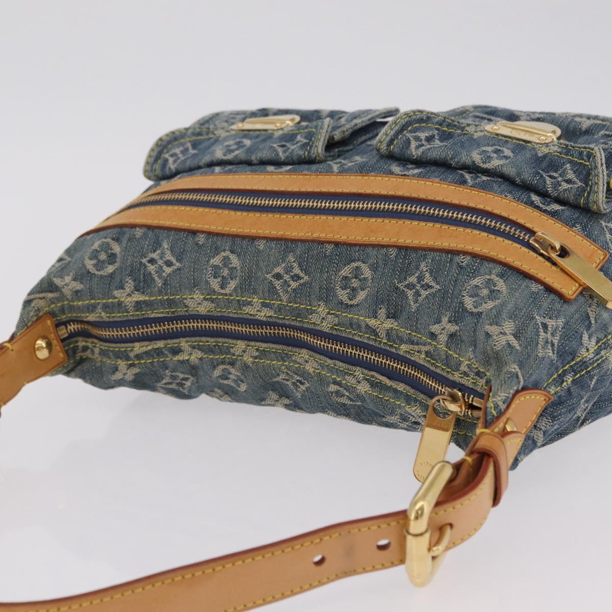 LOUIS VUITTON Monogram Denim Buggy PM Shoulder Bag Blue M95049 LV Auth mr2976V