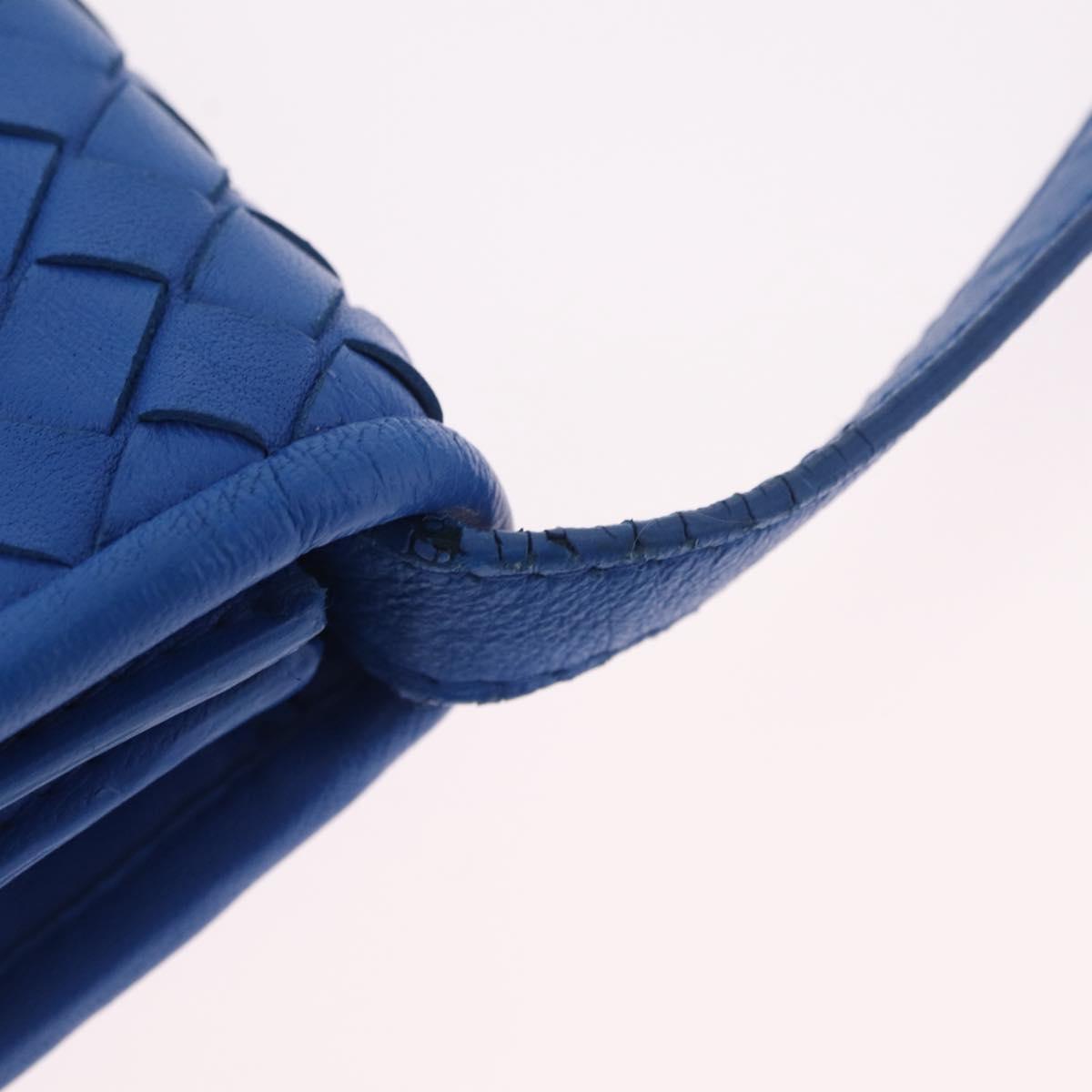 BOTTEGA VENETA INTRECCIATO Shoulder Bag Leather Blue Auth mr2978