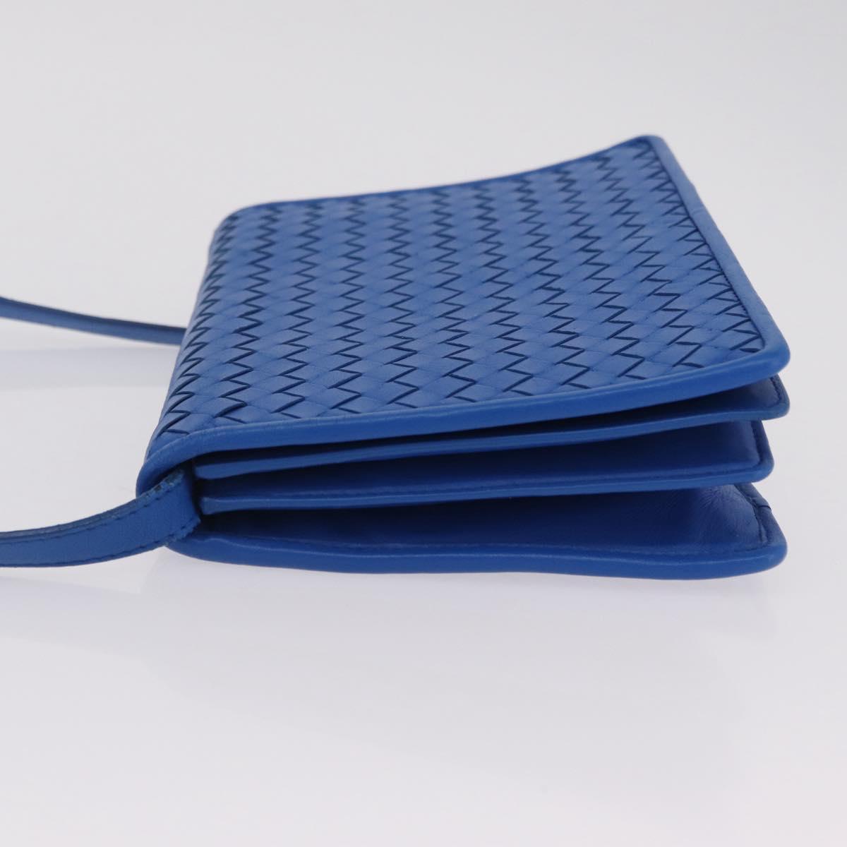BOTTEGA VENETA INTRECCIATO Shoulder Bag Leather Blue Auth mr2978