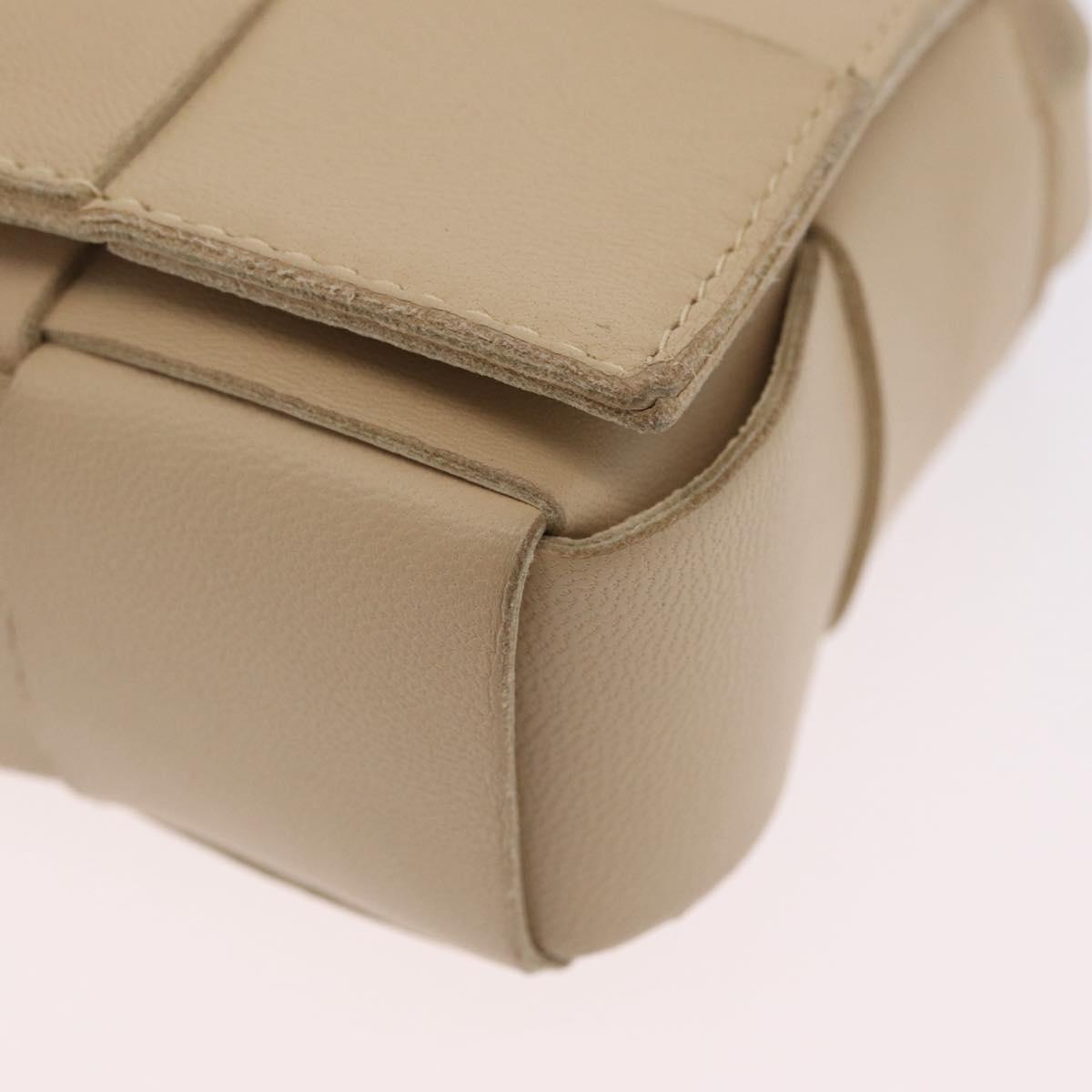 BOTTEGA VENETA MAXI INTRECCIATO Candy Cassette Bag Leather Beige Auth mr2981A
