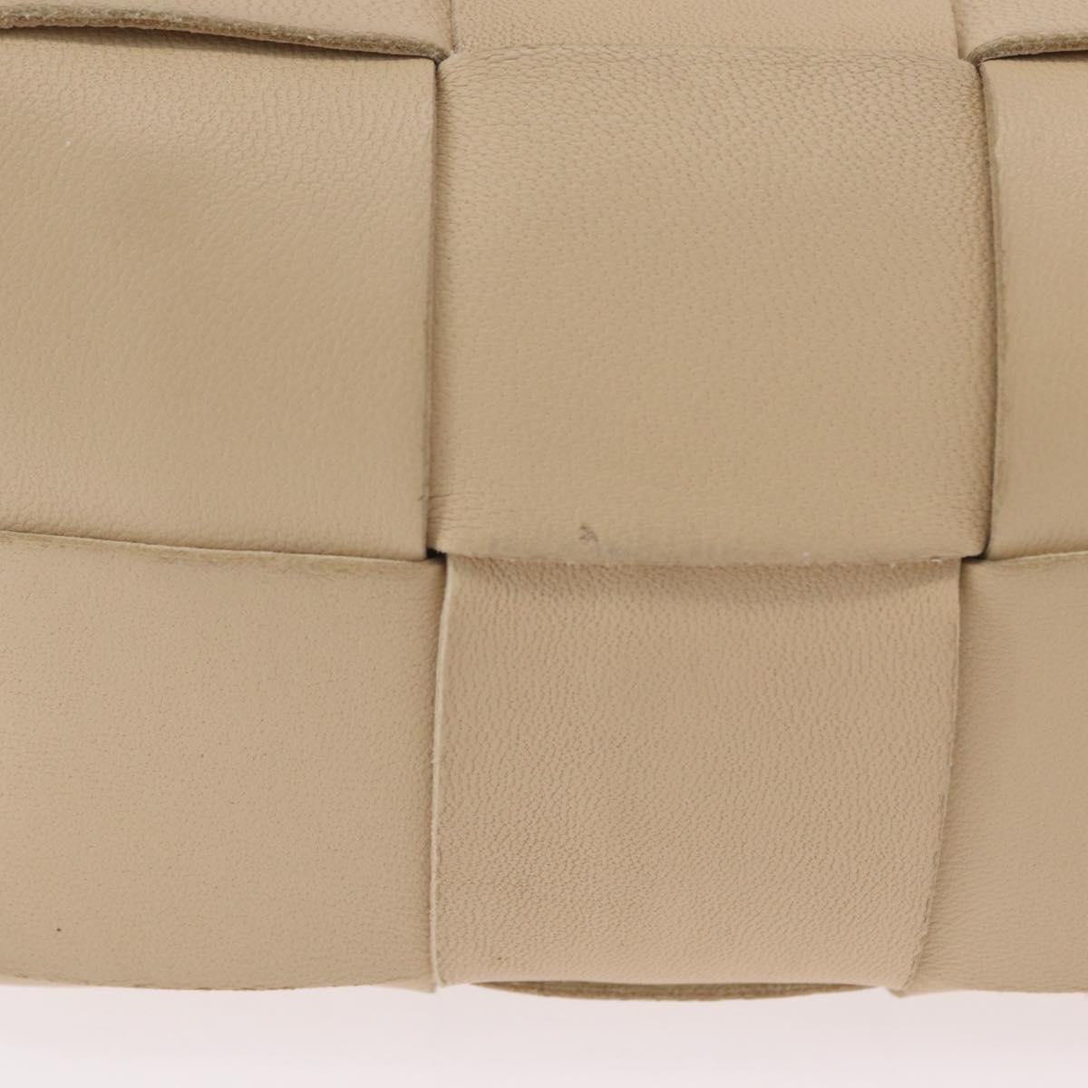 BOTTEGA VENETA MAXI INTRECCIATO Candy Cassette Bag Leather Beige Auth mr2981A