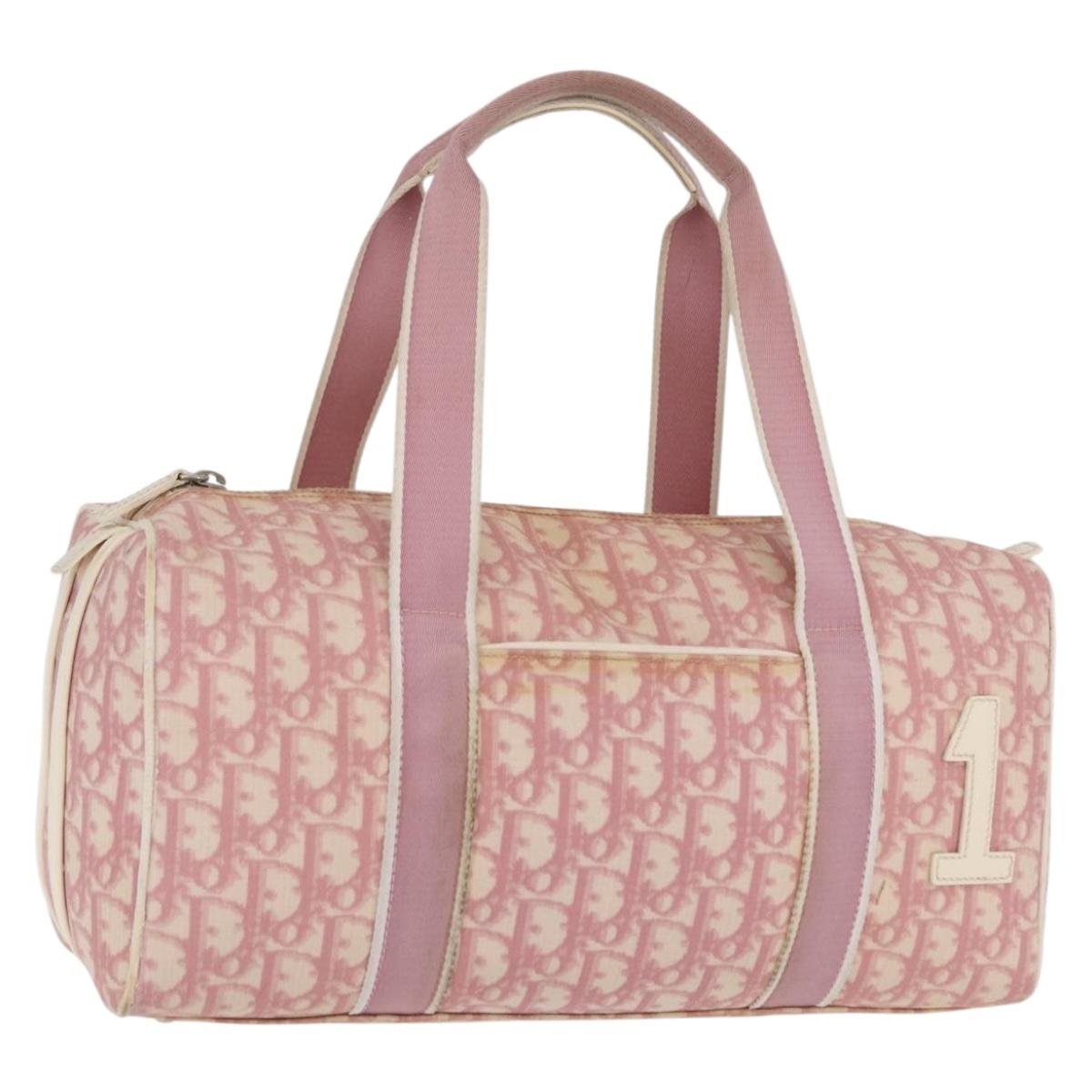 Christian Dior Trotter Hand Bag PVC Pink Silver Auth mr2982
