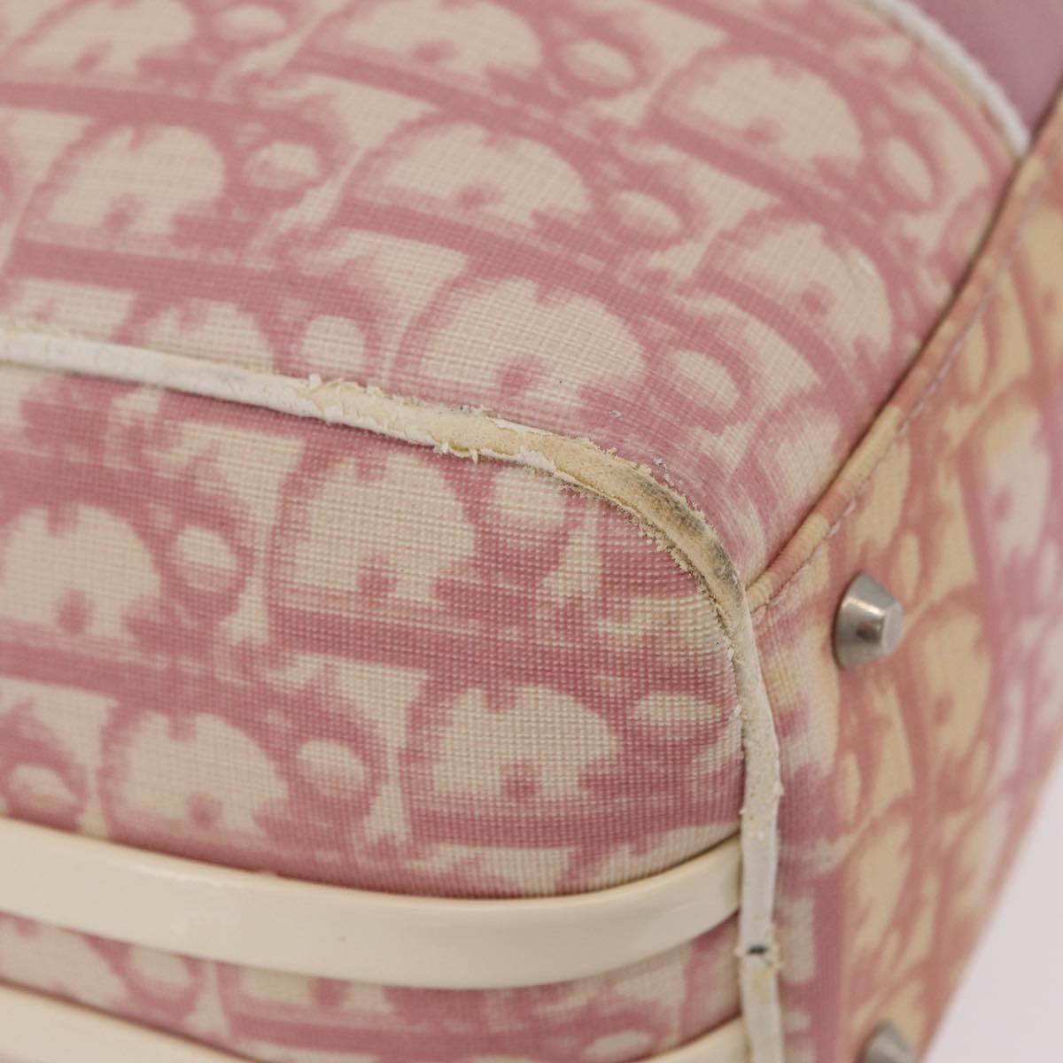 Christian Dior Trotter Hand Bag PVC Pink Silver Auth mr2982