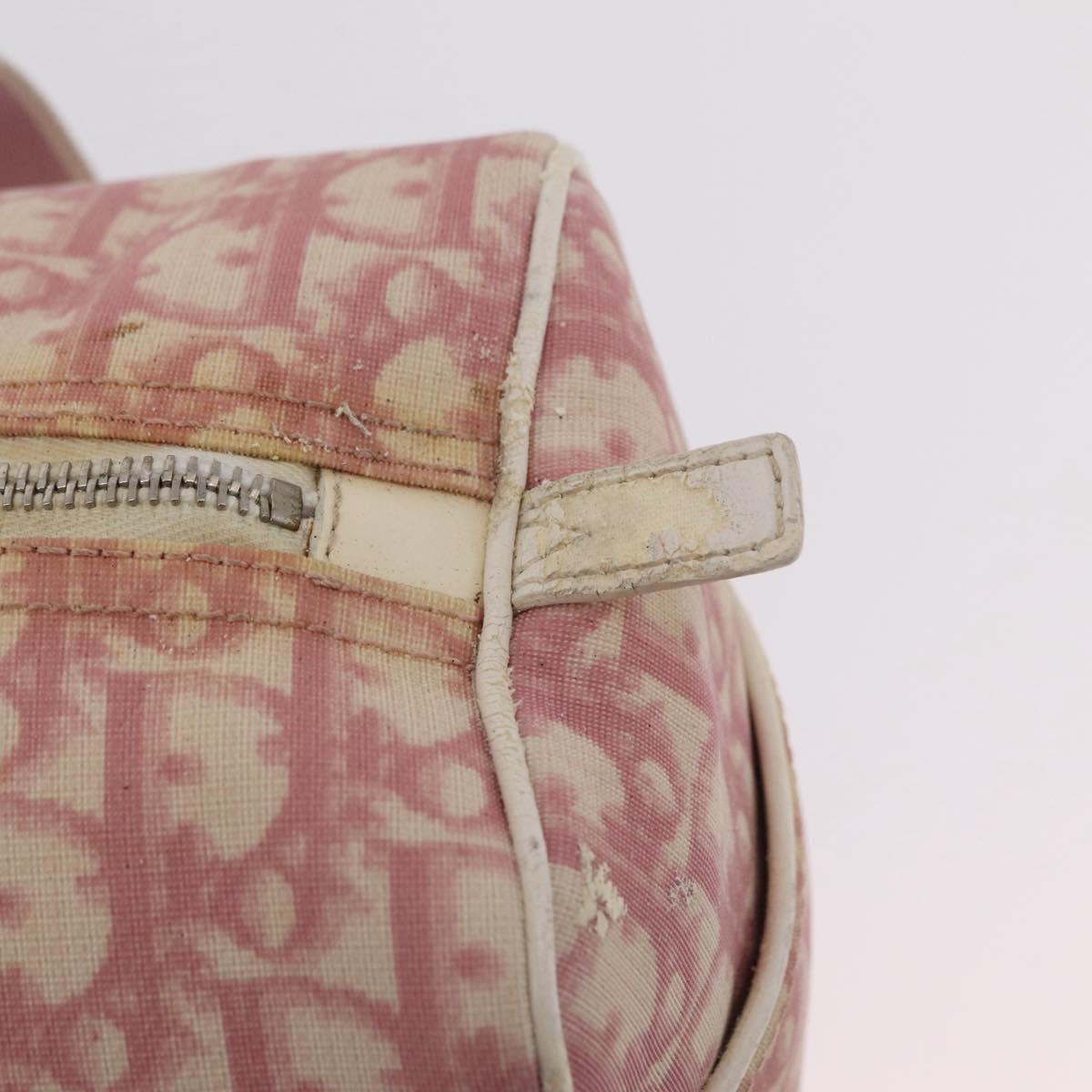 Christian Dior Trotter Hand Bag PVC Pink Silver Auth mr2982