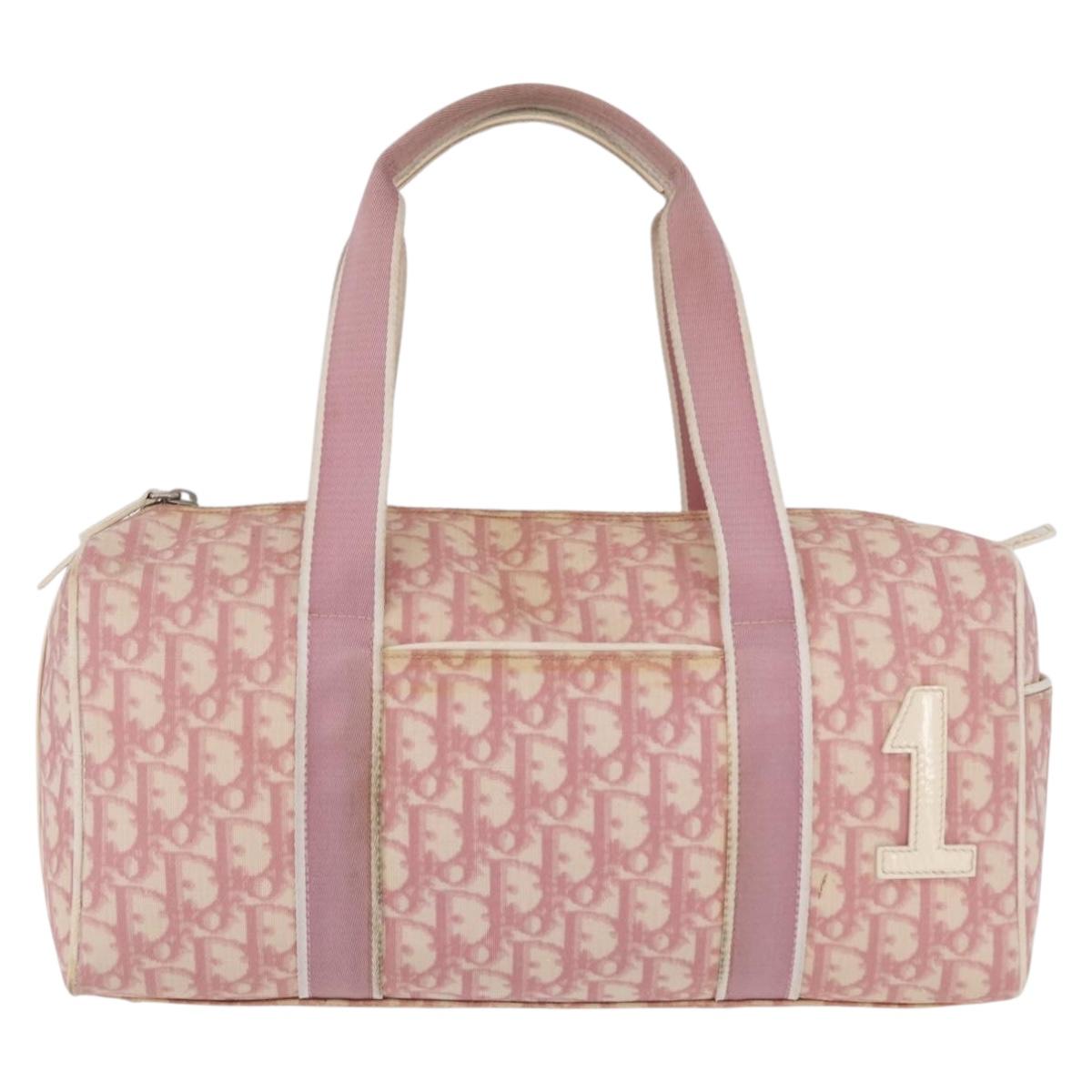 Christian Dior Trotter Hand Bag PVC Pink Silver Auth mr2982