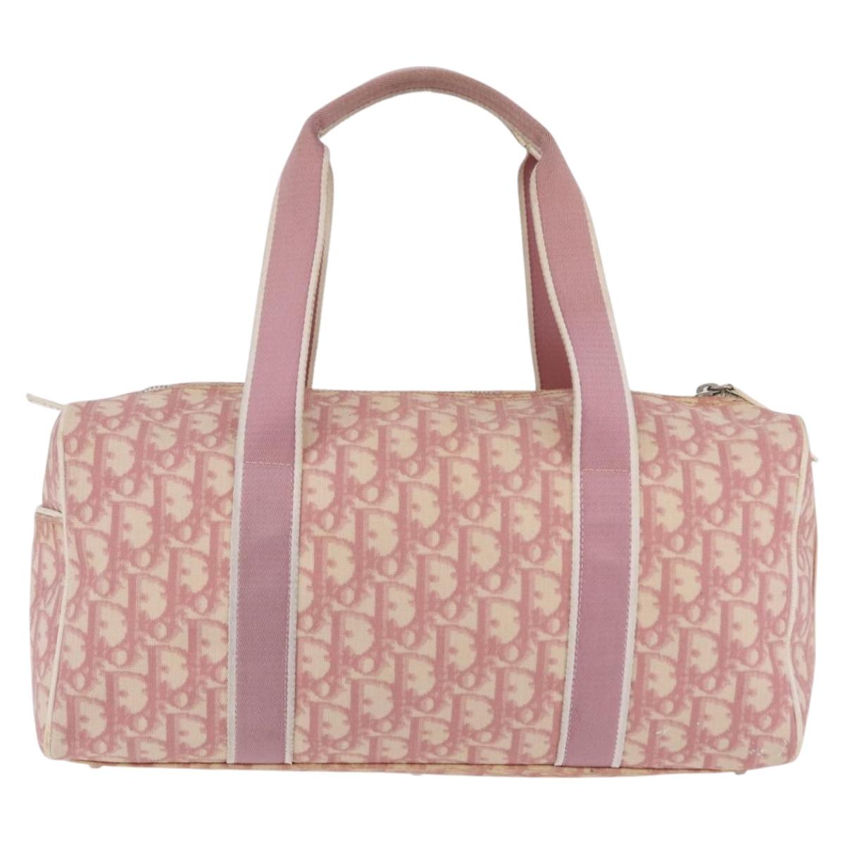 Christian Dior Trotter Hand Bag PVC Pink Silver Auth mr2982
