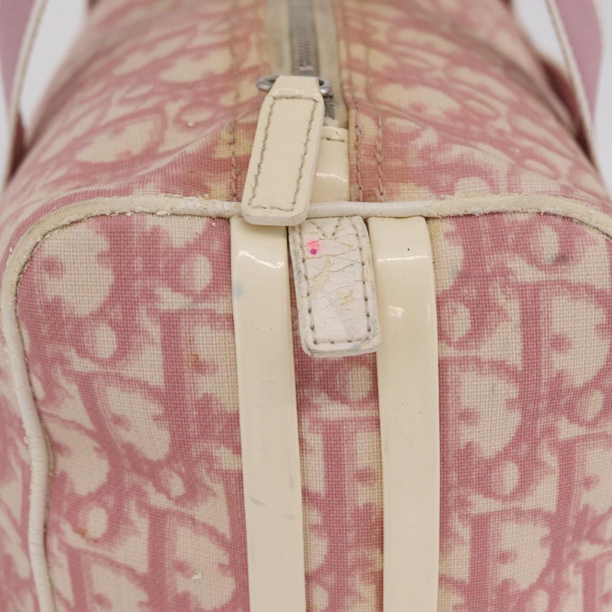 Christian Dior Trotter Hand Bag PVC Pink Silver Auth mr2982