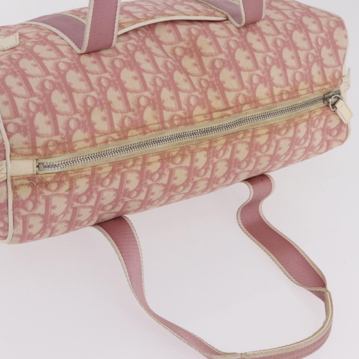 Christian Dior Trotter Hand Bag PVC Pink Silver Auth mr2982