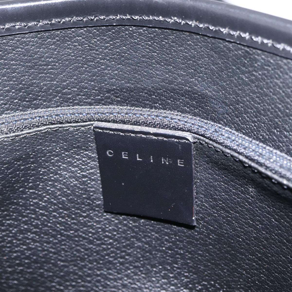 CELINE Macadam Canvas Tote Bag PVC Black Gold Tone Auth mr2983A
