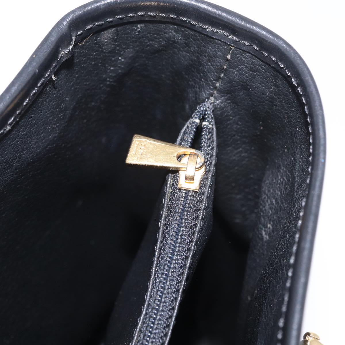 CELINE Macadam Canvas Tote Bag PVC Black Gold Tone Auth mr2983A