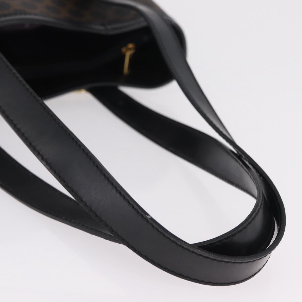 CELINE Macadam Canvas Tote Bag PVC Black Gold Tone Auth mr2983A