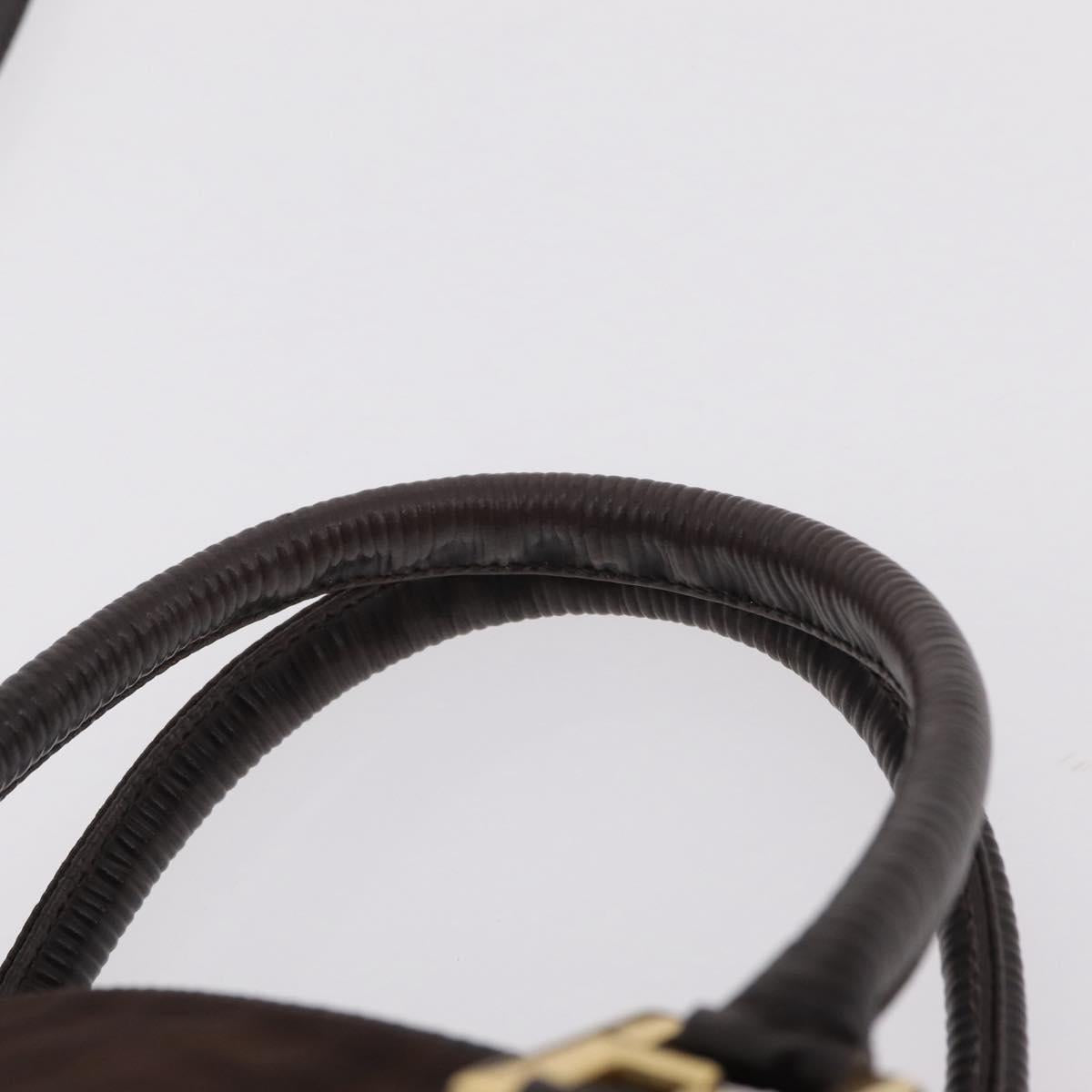 FENDI Zucca Canvas Hand Bag 2way Brown Gold Tone Auth mr2984A