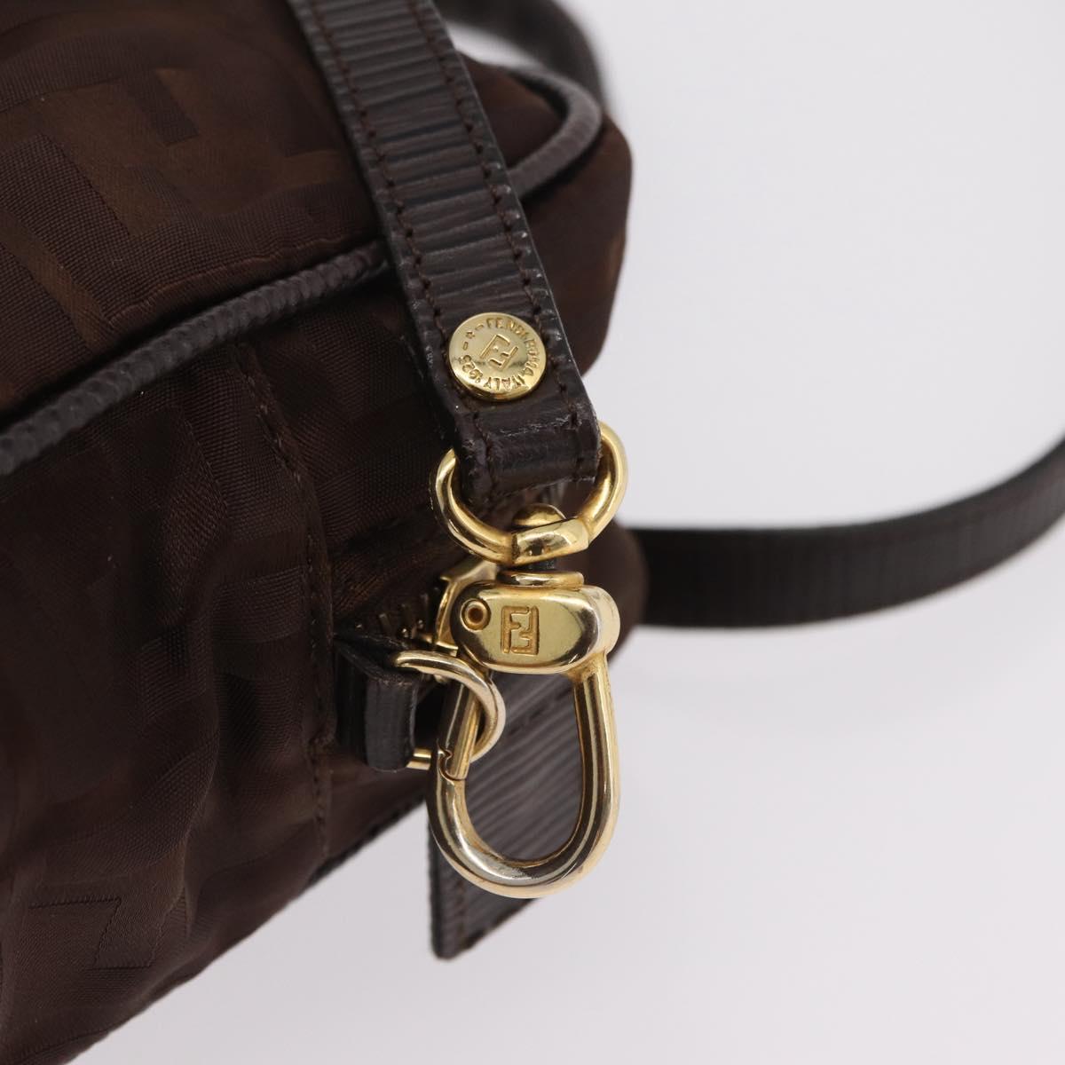 FENDI Zucca Canvas Hand Bag 2way Brown Gold Tone Auth mr2984A