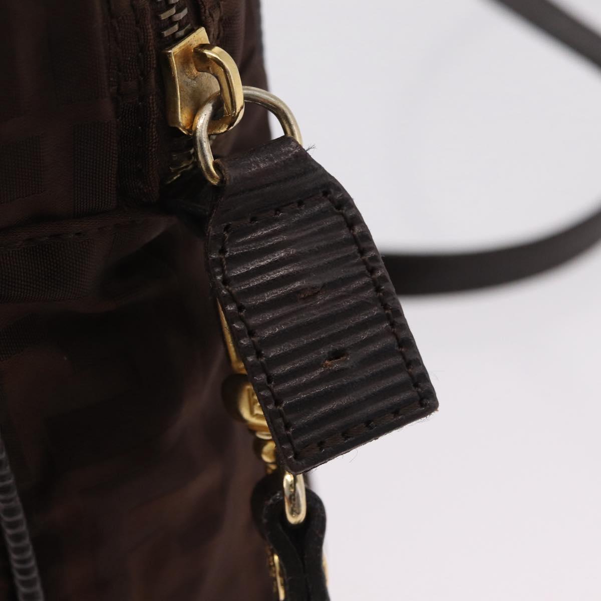 FENDI Zucca Canvas Hand Bag 2way Brown Gold Tone Auth mr2984A