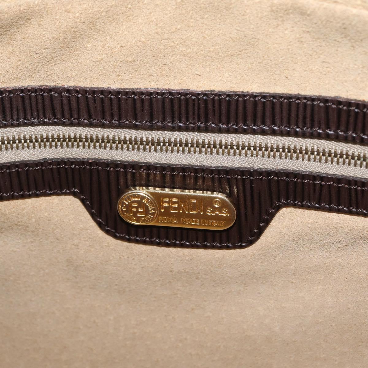 FENDI Zucca Canvas Hand Bag 2way Brown Gold Tone Auth mr2984A