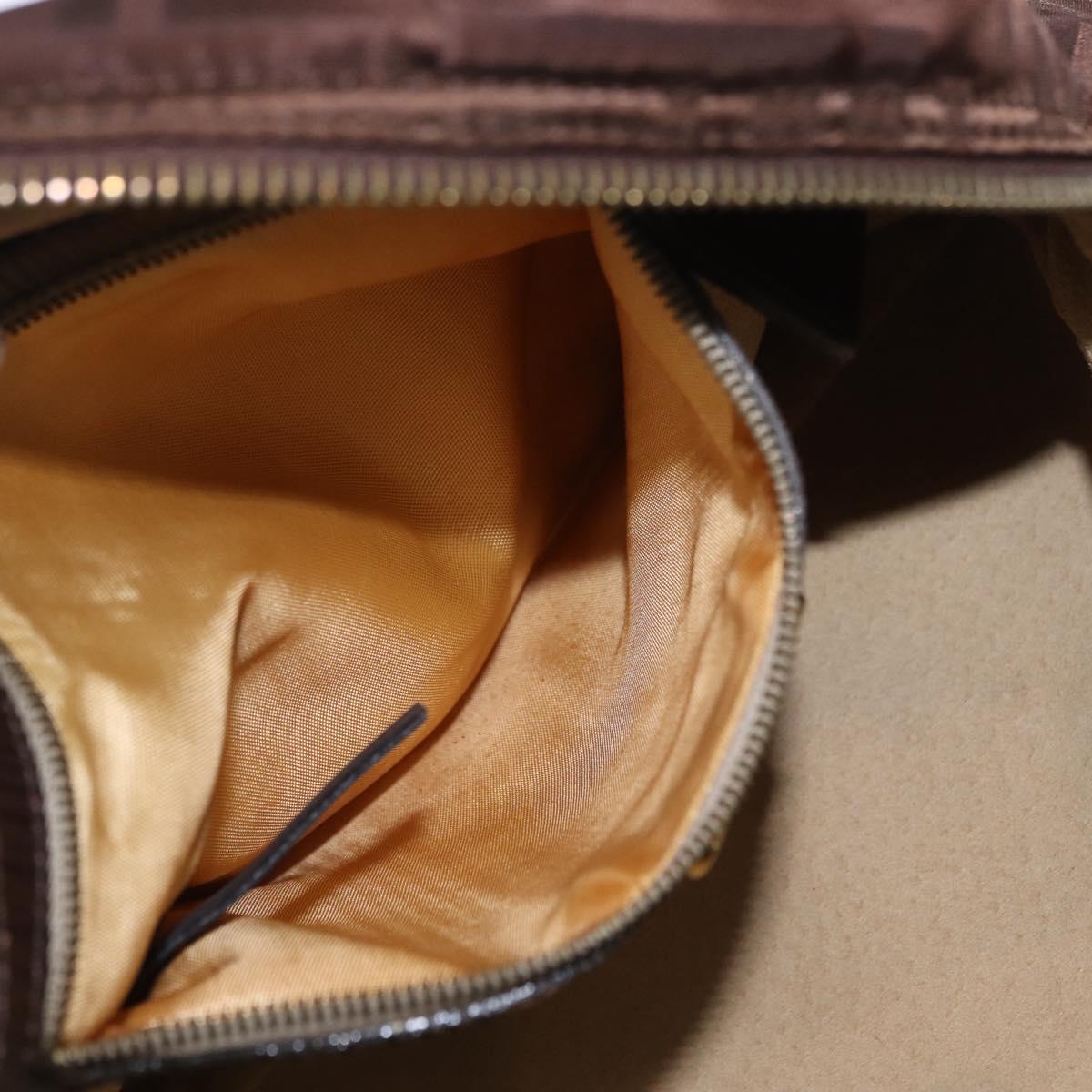 FENDI Zucca Canvas Hand Bag 2way Brown Gold Tone Auth mr2984A