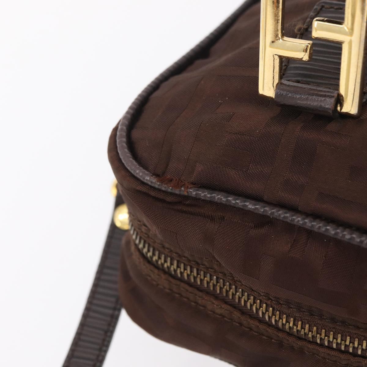 FENDI Zucca Canvas Hand Bag 2way Brown Gold Tone Auth mr2984A