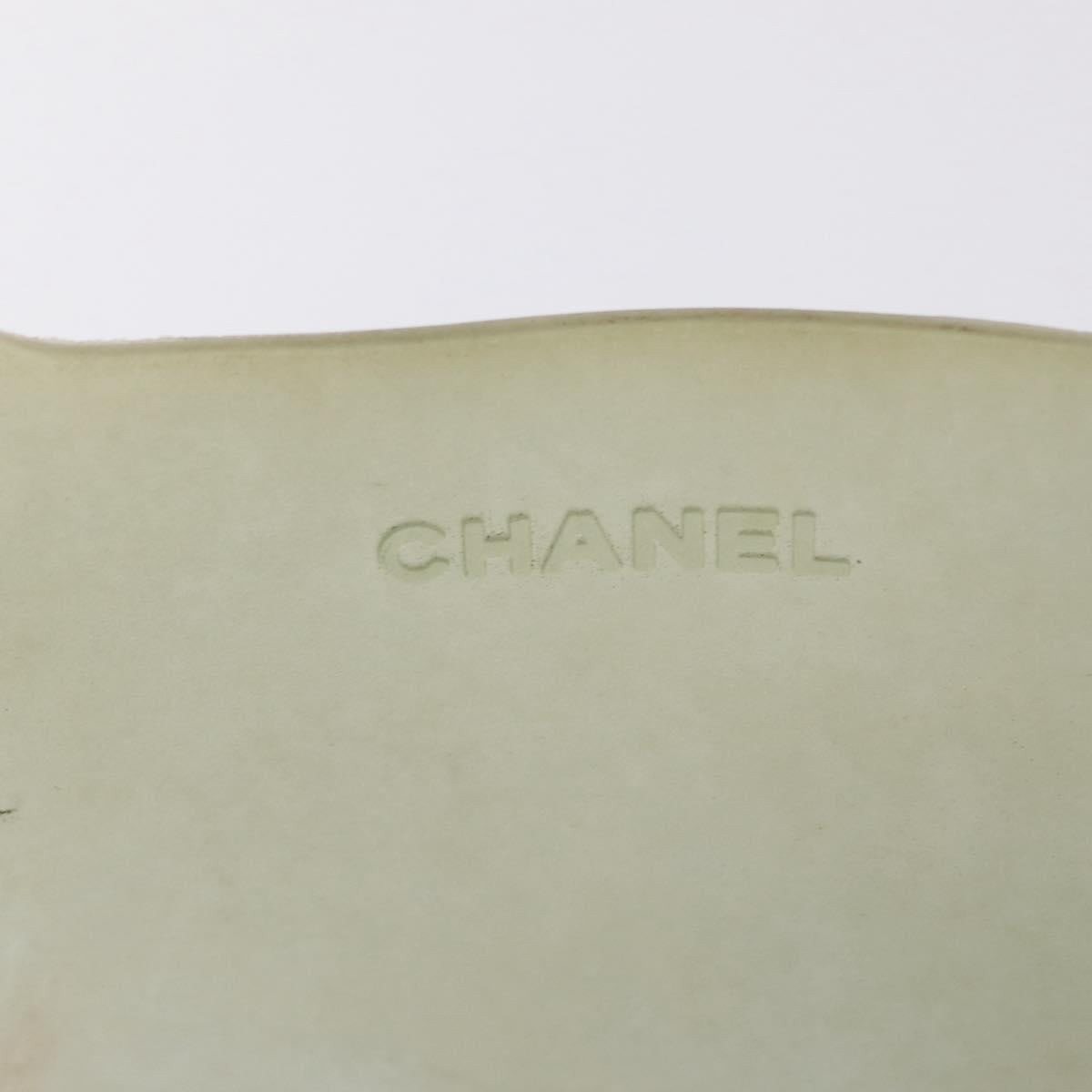 CHANEL Tote Bag Rubber Khaki Silver CC Auth mr2989
